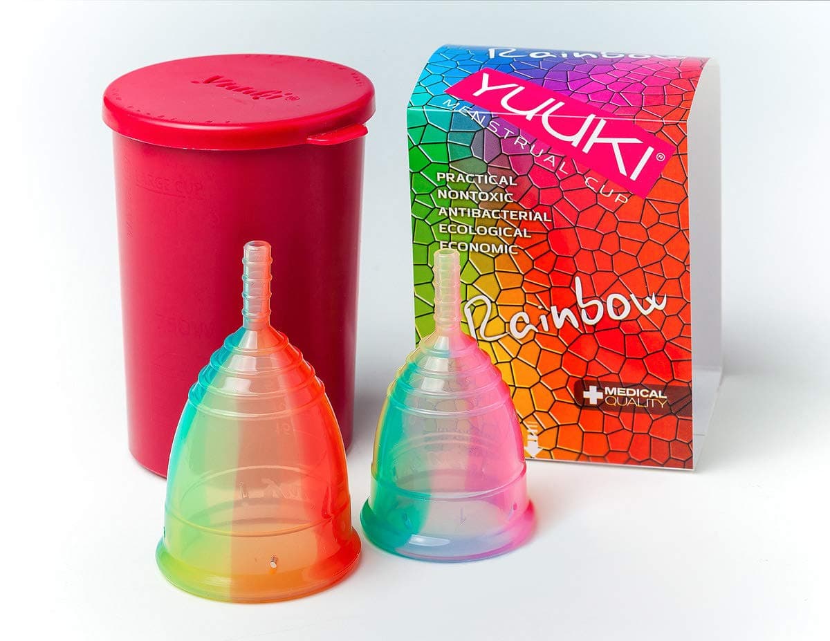 Yuuki Menstrual Cup - Rainbow Line - Small and Large + Infuser Box + Small Gift