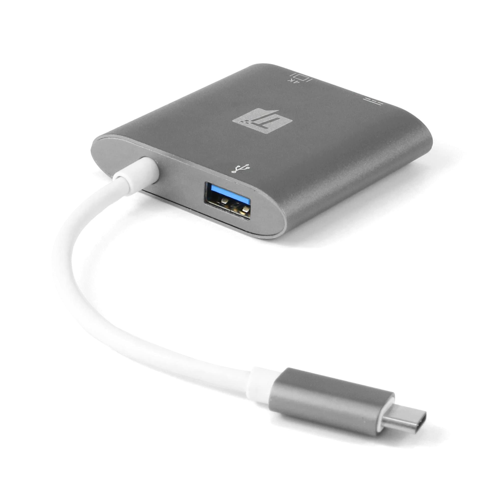 USB C Hub, 3-in-1 Type C Hub, 4K USB C to HDMI Adapter, USB 3.0, with Power Delivery Charging Port for MacBook Pro 2016/2017, Chromebook, XPS, and More (Space Grey)