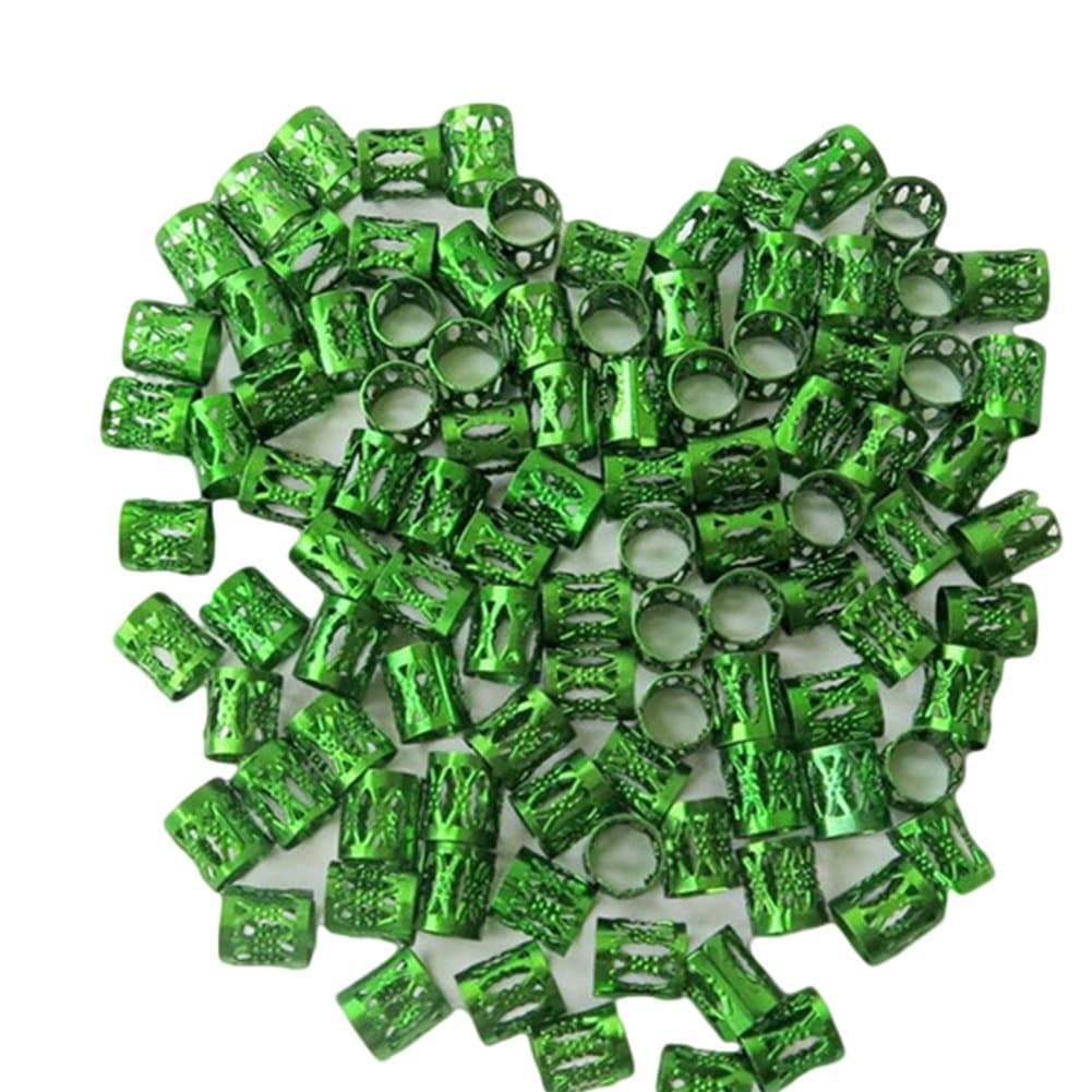 preliked 100Pcs 8mm Hole Micro Hair Braid Cuff Clips Dreadlock Ring Hollow Women Headwear