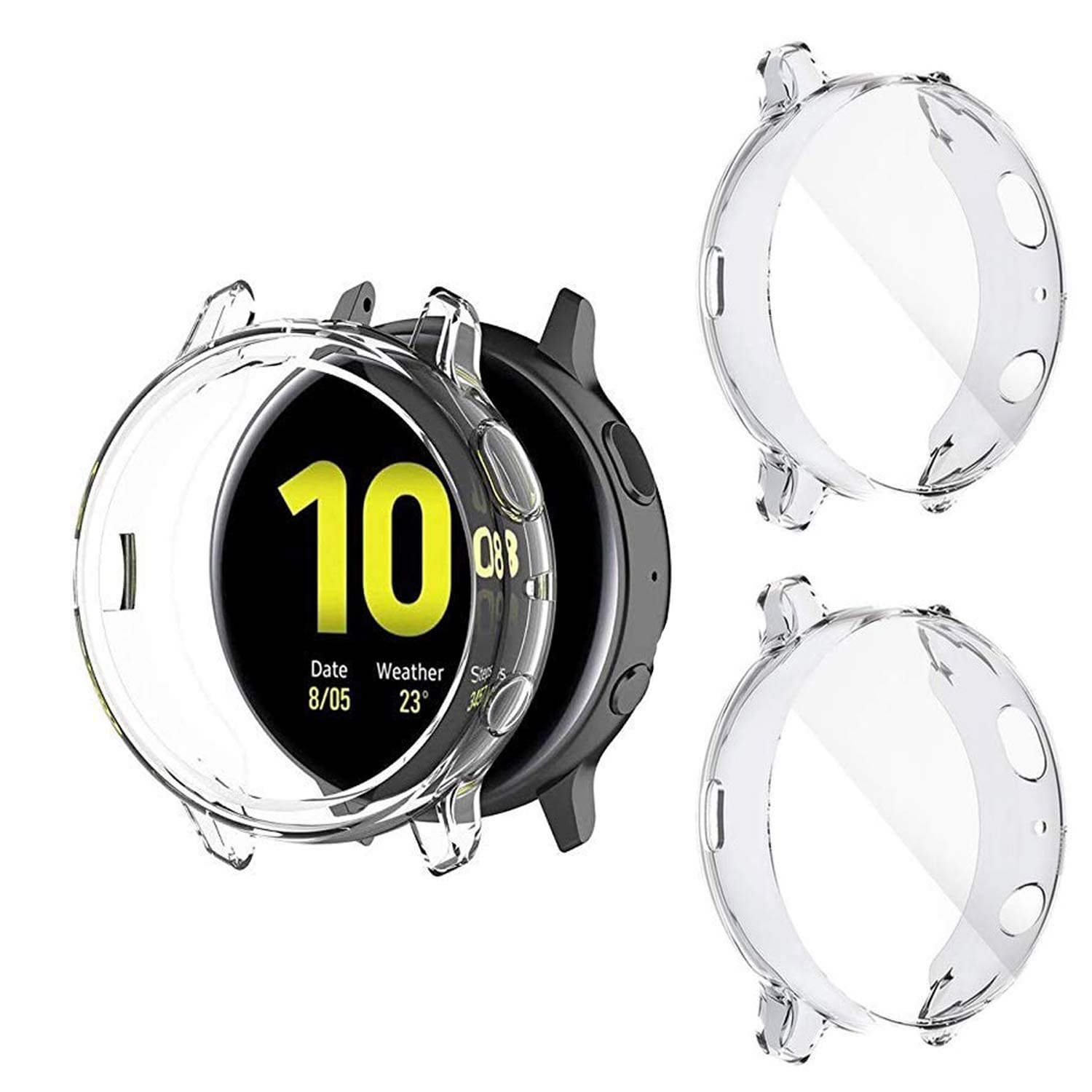 Halnziye Screen Protector for Galaxy Watch Active 2 (44mm) - 3 Packs Ultra Slim Soft Full Protective Cover Case for Samsung Galaxy Watch Active2 (Clear)