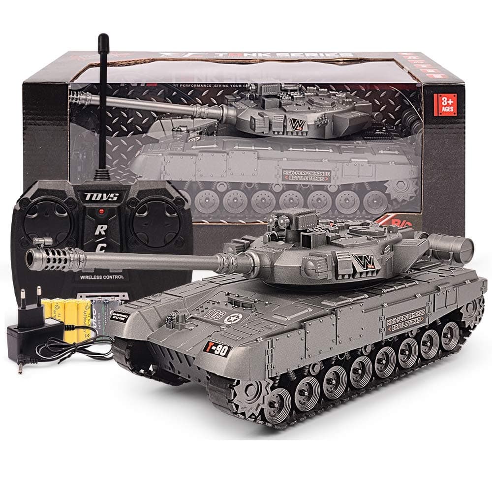 ACOC Mini RC Tank with USB Charger Cable Remote Control Panzer Tank 1:72 German Tiger I with Sound, Rotating Turret And Recoil Action When Cannon Artillery Shoots 35Mhz