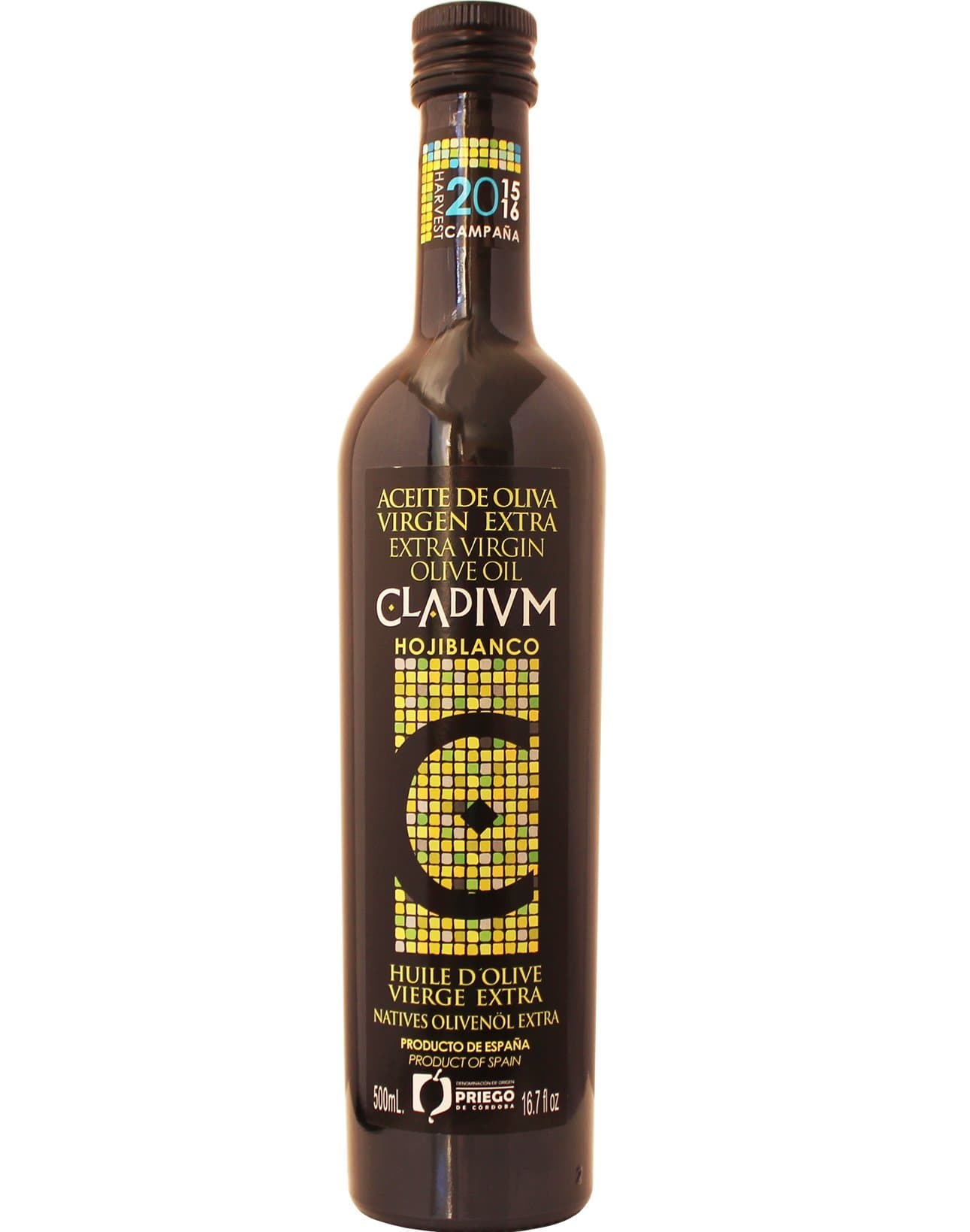Special Selection -CLADIVM- Award Winning, Cold Pressed EVOO Extra Virgin Olive Oil, 17-Ounce Glass Bottle