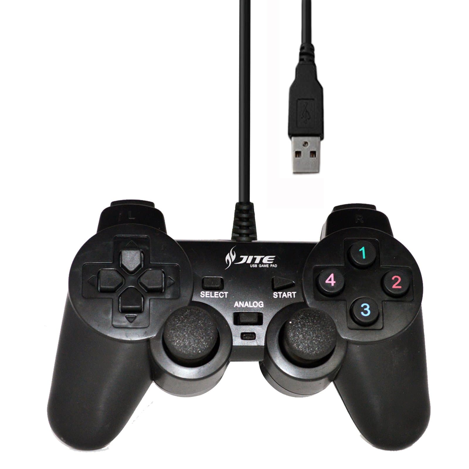 USB Wired Gaming Controller Pro Game Pad Joystick Remote for PC Computer Laptop Notebook PS2 PS3 (USB Black)
