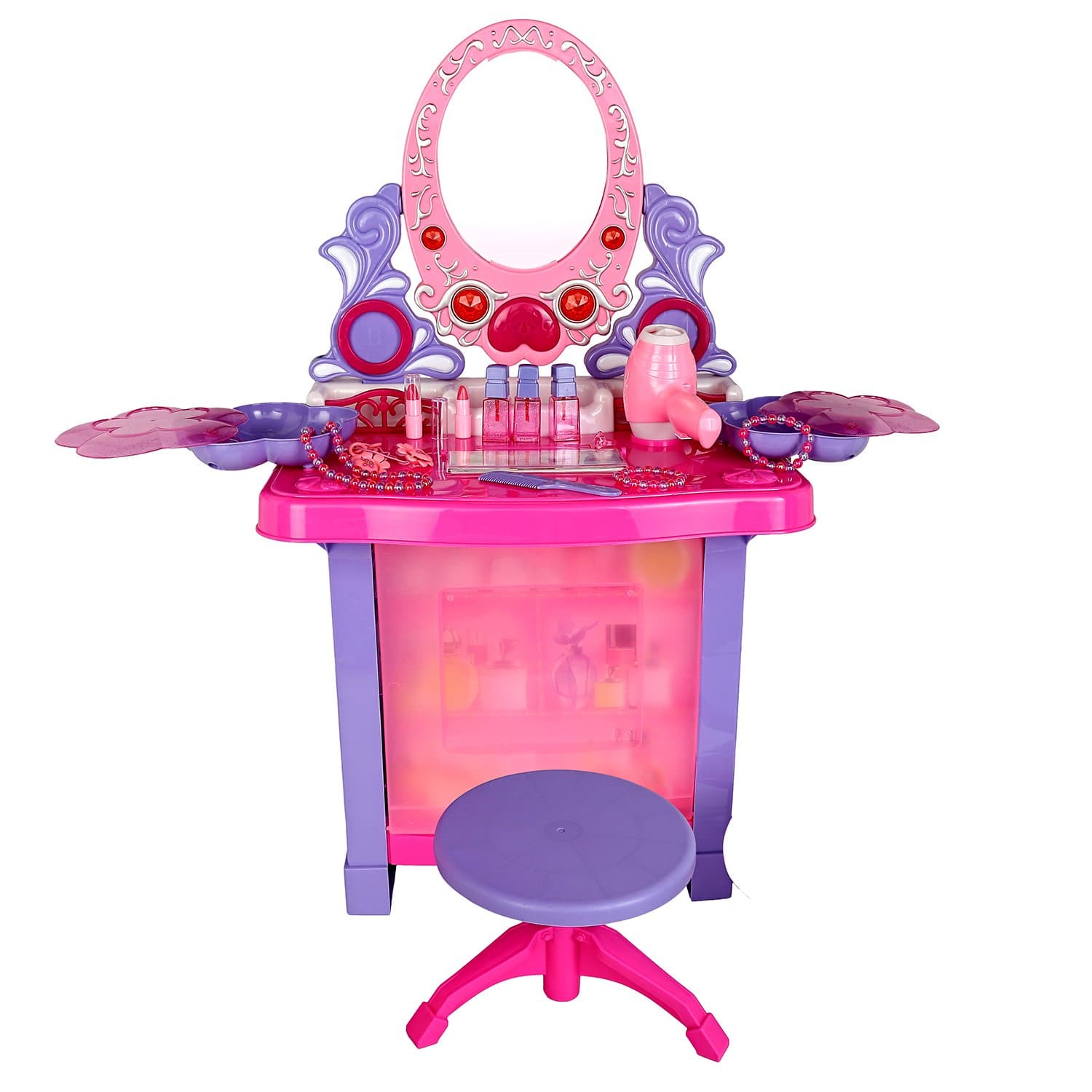 Comdaq Comdaq Dressing Table with Lights and Sound (Pink)
