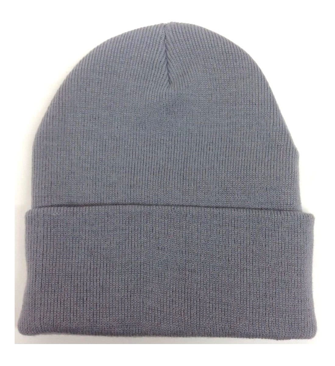 POPPA CAPP Cuffed or Uncuffed Grey Beanie Solid Blank Plain 13 Inches