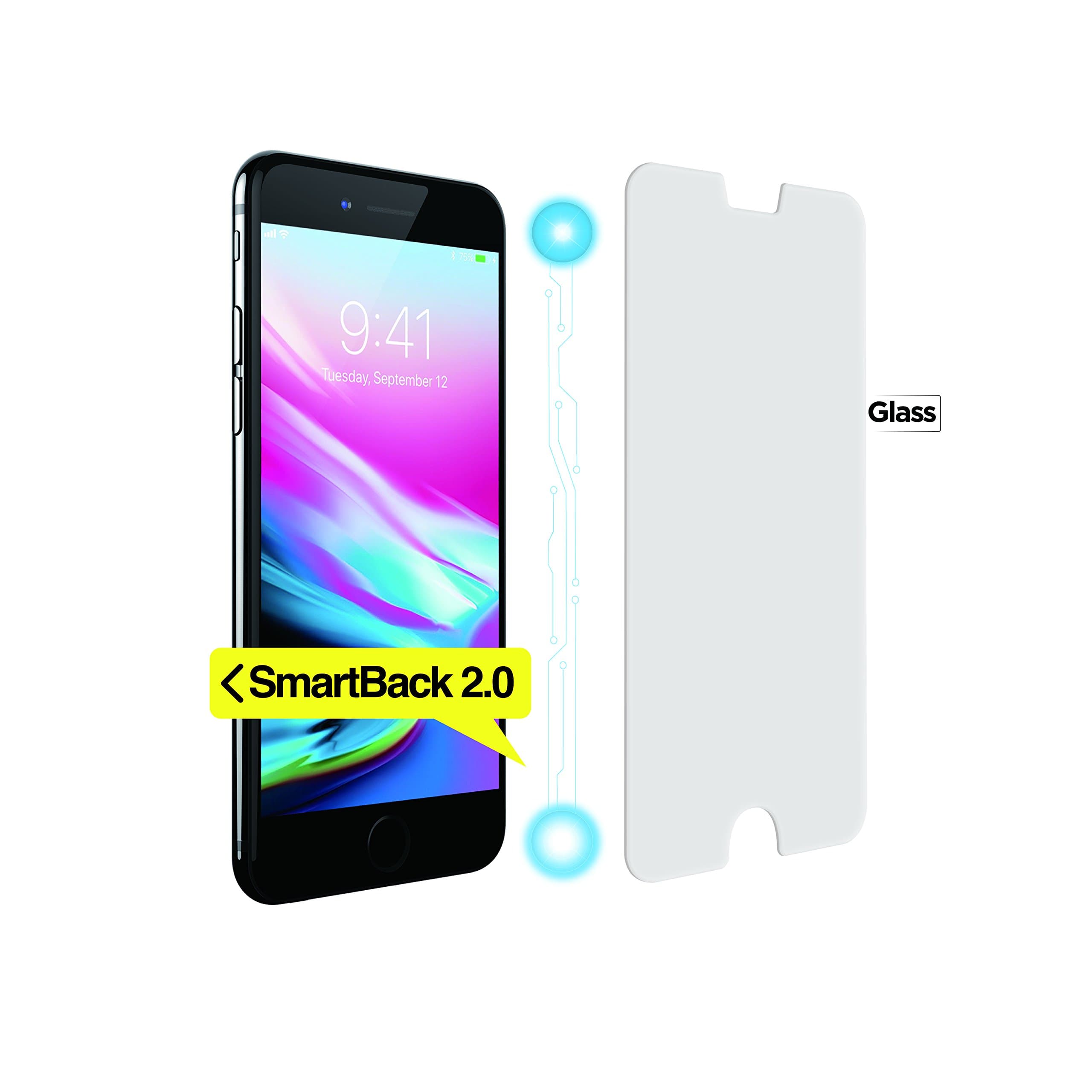 Halo Back Smart Tempered Screen Protector with back button - 6 Plus/6s Plus/7 Plus/8 Plus