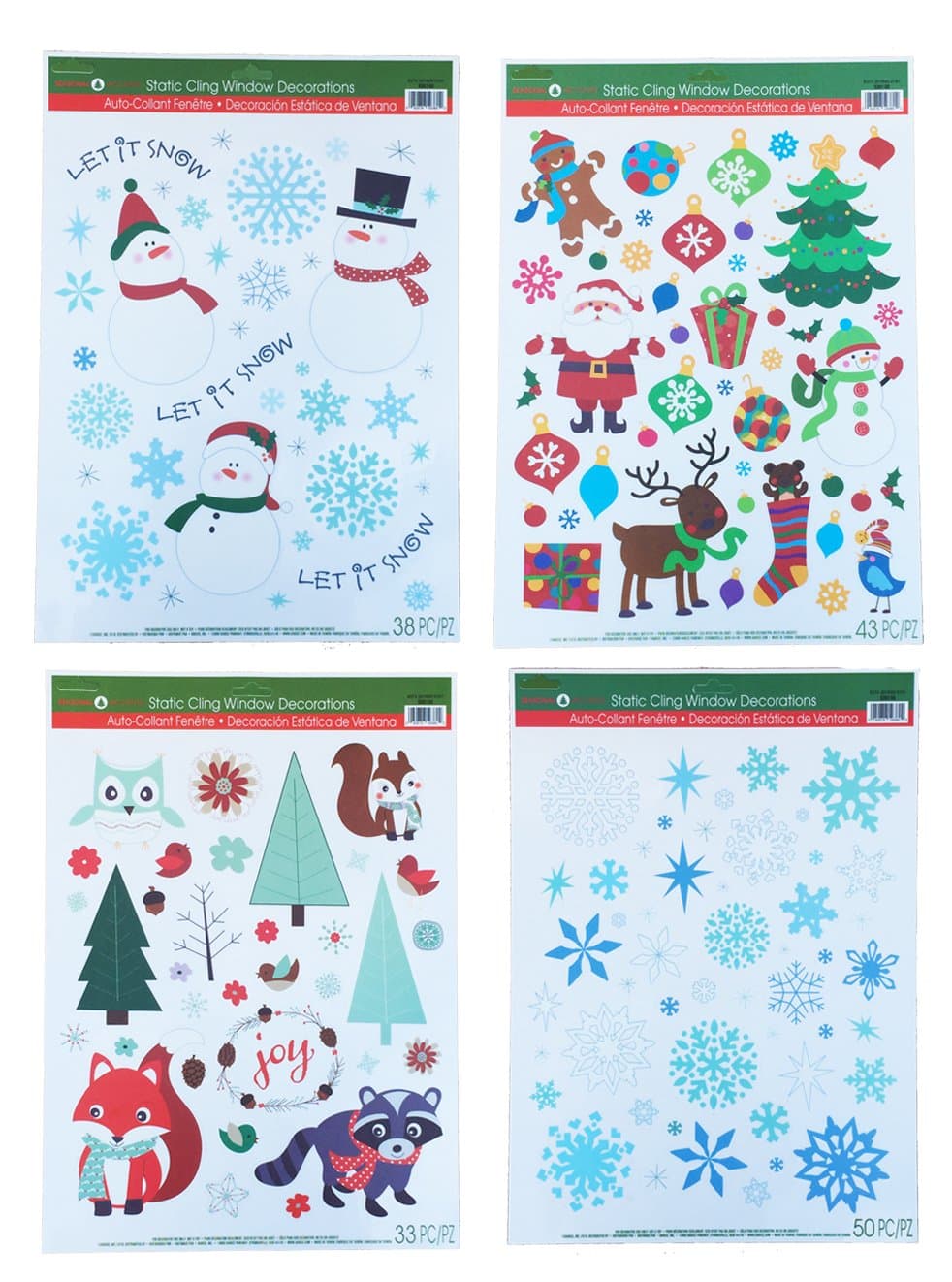 Darice Static Cling Window Decorations - Winter Assortment