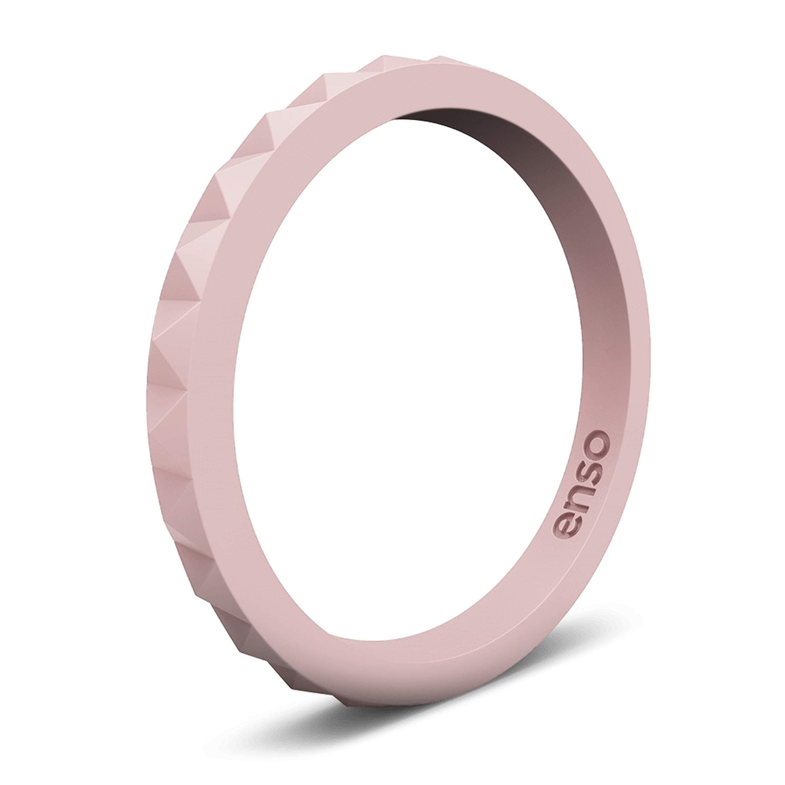 Enso Rings Stackable Pyramid Silicone Wedding Ring – Hypoallergenic Unisex Stackable Wedding Band – Comfortable Minimalist Band – 2.5mm Wide, .8mm Thick