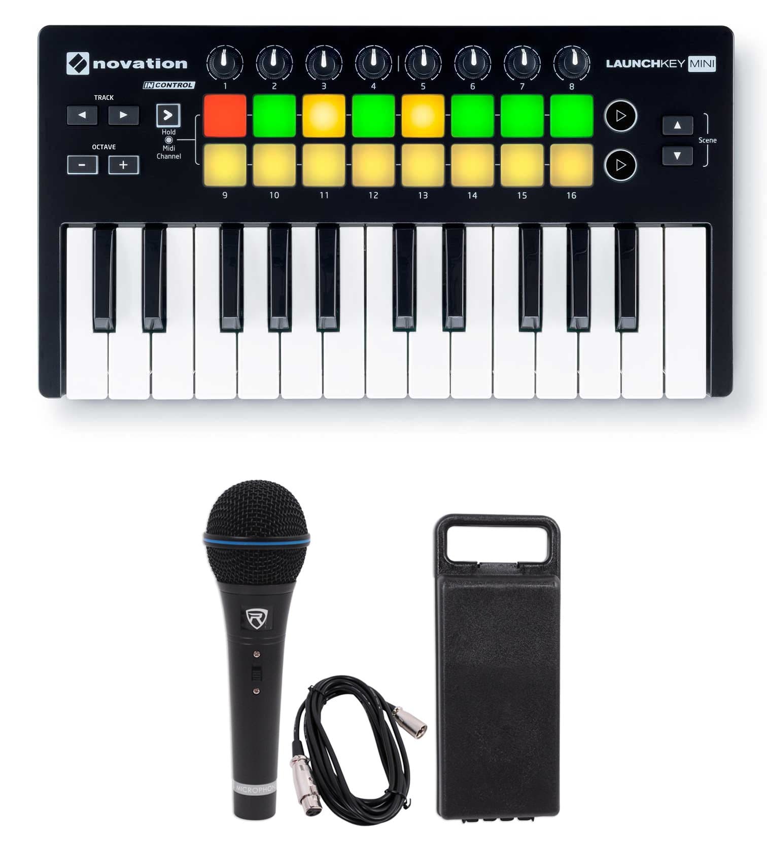 Novation LAUNCHKEY MINI MK2 25 Key USB Keyboard Controller+Mic+Cable+Case