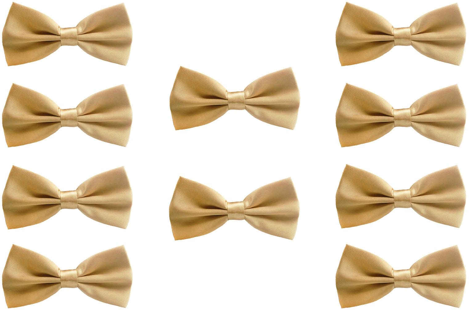 UDRES Men Formal Tuxedo 10 Pack Solid Color Satin Bow Tie Classic Pre-Tied Bowtie