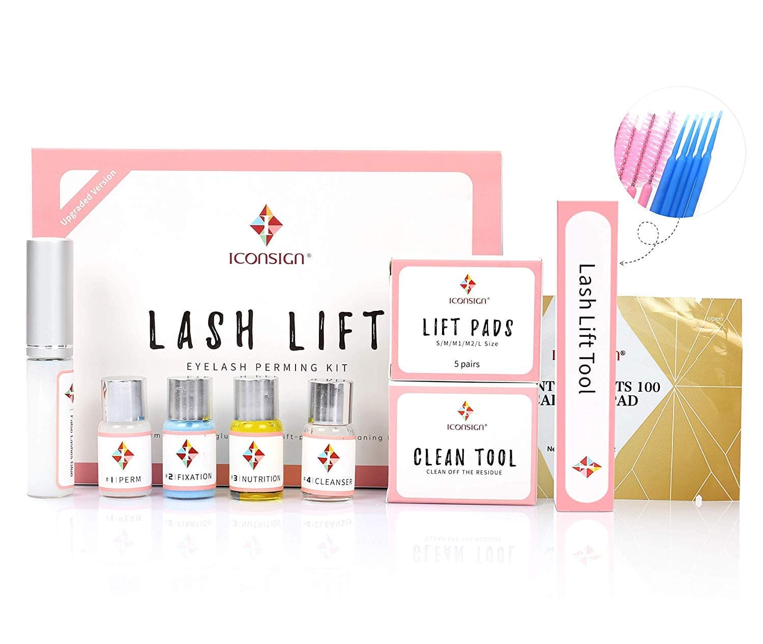 Lash Lift Kit Upgraded Version Glue Complete Eyelash Perm Kit, Professional Eyelash Lash Extensions, Lash Lifts, Lash Curling, Semi-Permanent Curling Perming Wave Suitable For Salon