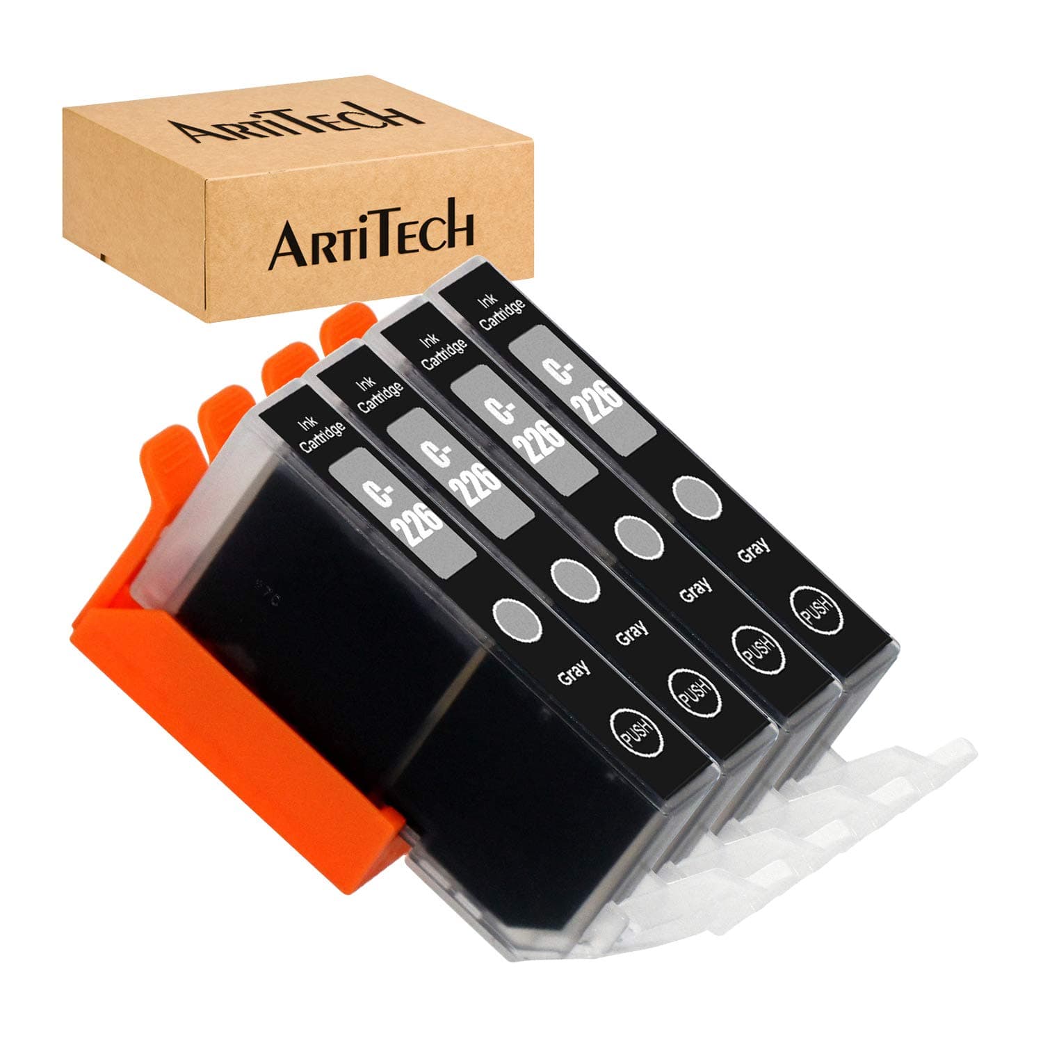 Compatible Ink Cartridges Replacement for Canon CLI 226 CLI-226 Gray CLI-226 GY Ink Cartridges 4 Pack Work With Cannon PIXMA MG5120 PIXMA MG5320 PIXMA MG6220 PIXMA MX712 PIXMA MX882 Printers