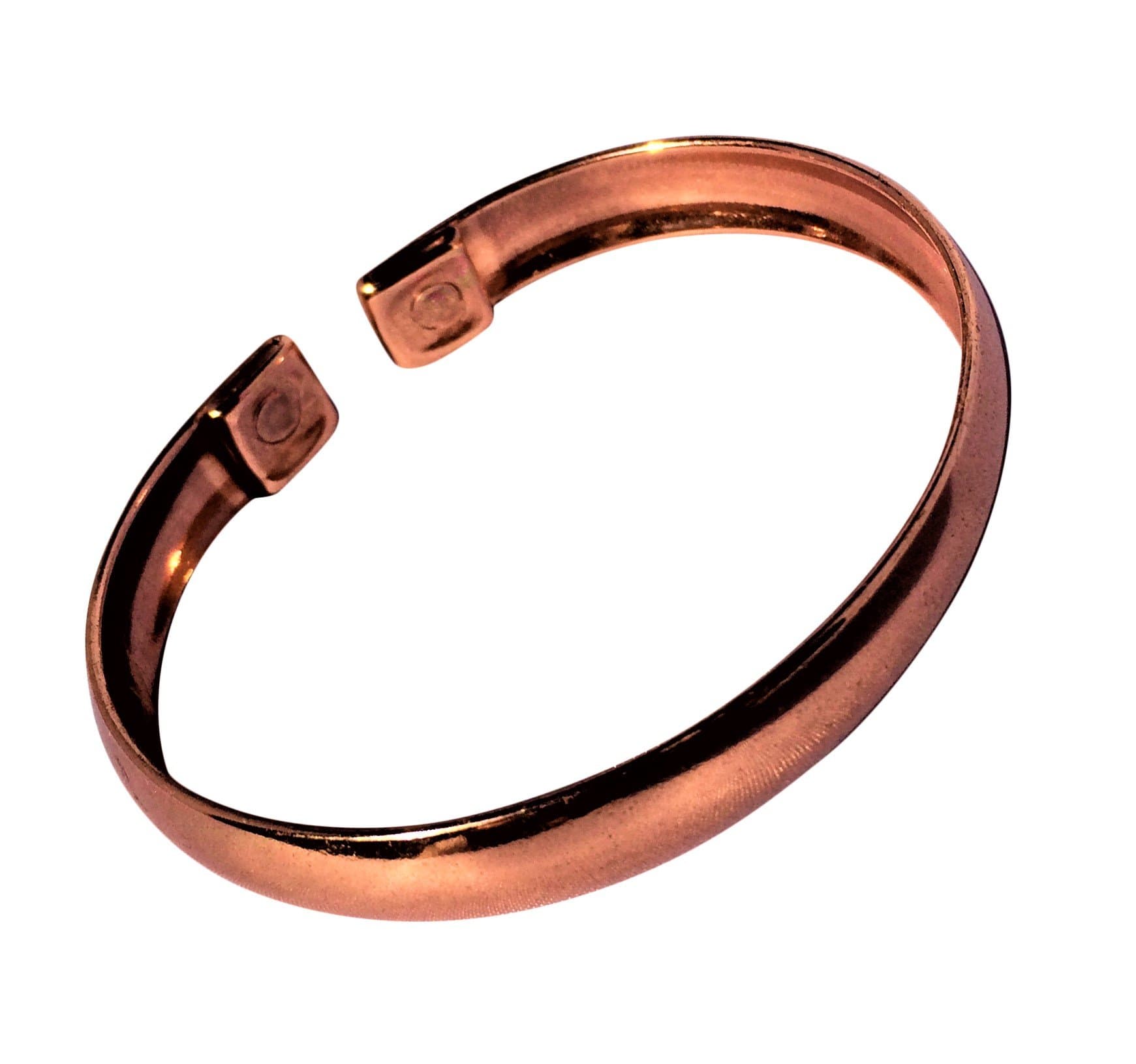 Magnetic Plain Curved Solid Copper Bracelet - 3 Wrist Sizes - CCB-MB7 (Very Small - 130mm (5 1/4") to 153mm (6"))