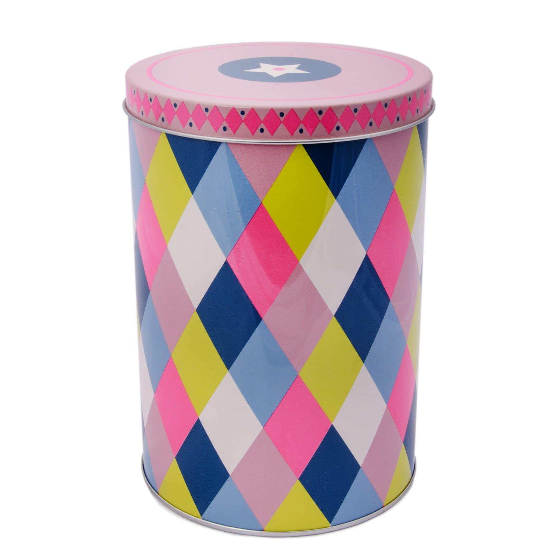 Kitsch Kitchen storage jar with print tea caddy, biscuit barrel, cookie gift boxes, metal tins, tin, Sheet metal, Circus, (Ø × H): 11 cm × 16 cm