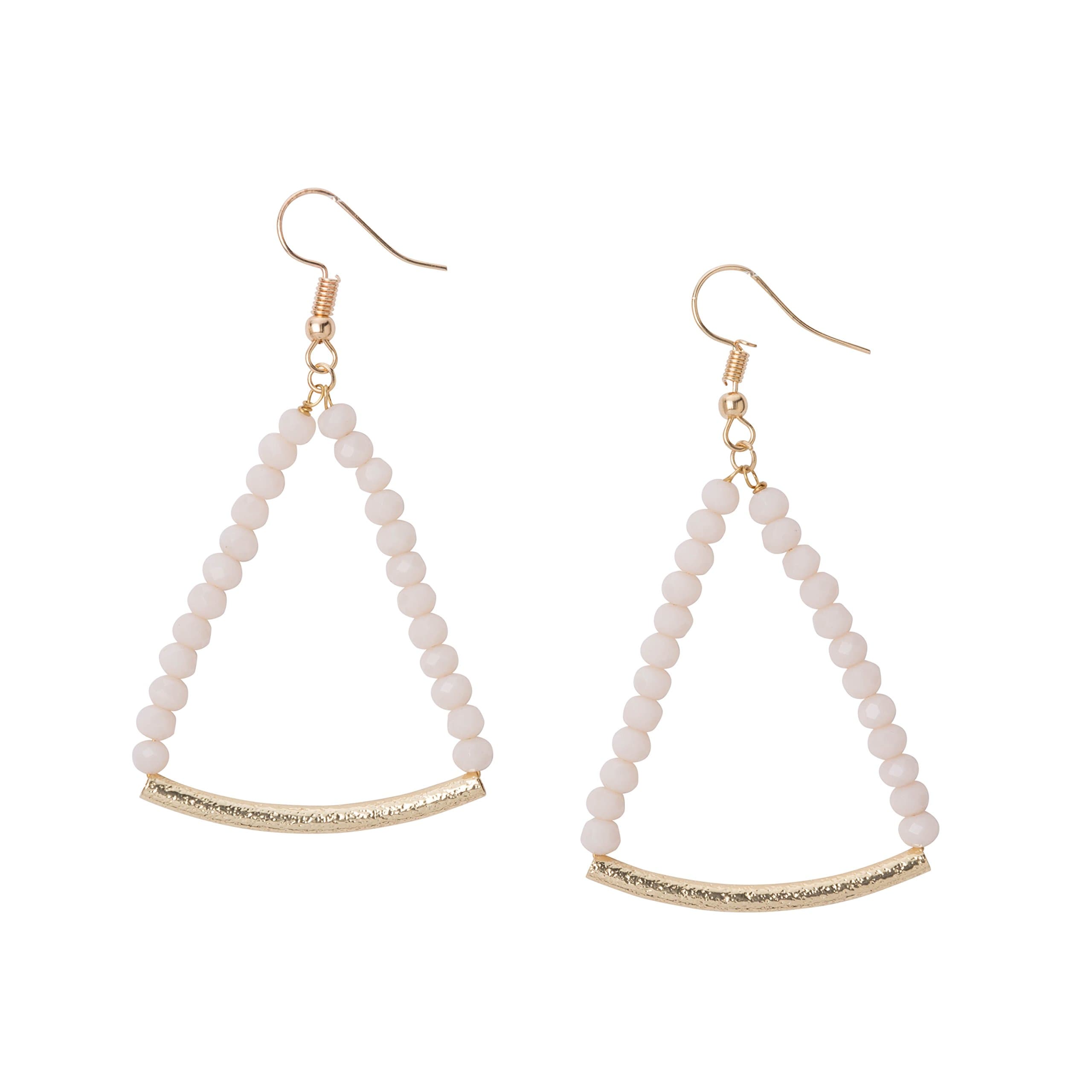 Occasionally Made Crystal Bar Earrings, Ivory