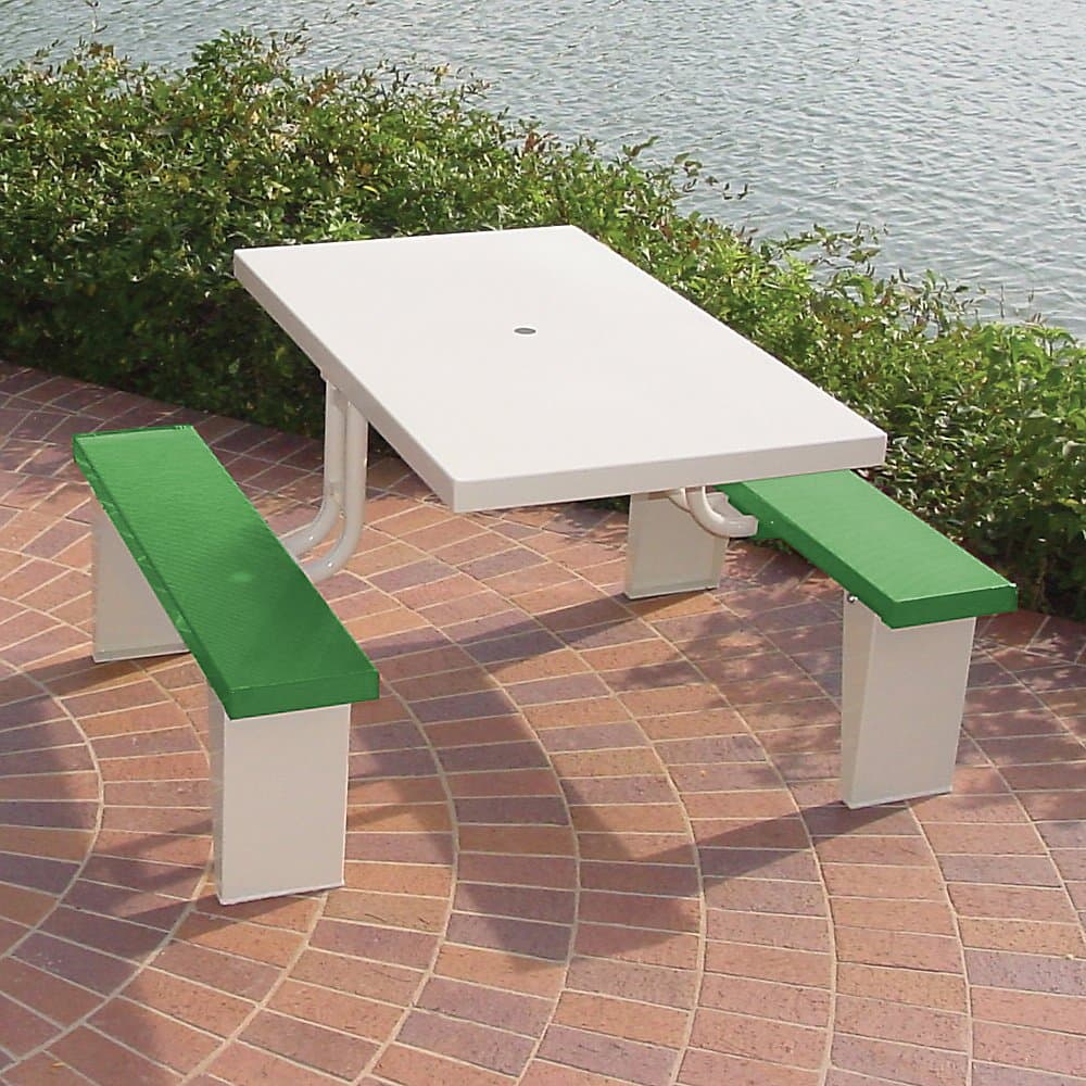 Prairie View Rectangle Picnic Table - 4'L - Green - Green