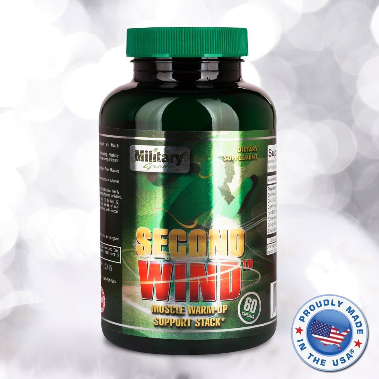 Second Wind | Post-Workout Muscle Recovery and DOMS (Delayed Onset Muscle Soreness) Support* | 60 Vegetarian Capsules | Military Tested