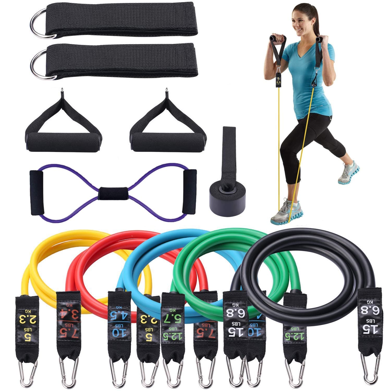 Resistance Band Set Workout Bands Exercise Bands Stackable Exercise Bands Heavy Resistance Bands Resistance Tube Bands Stretch Bands Stackable Resistance Bands Rehab Bands Anti-snap Fitness Bands