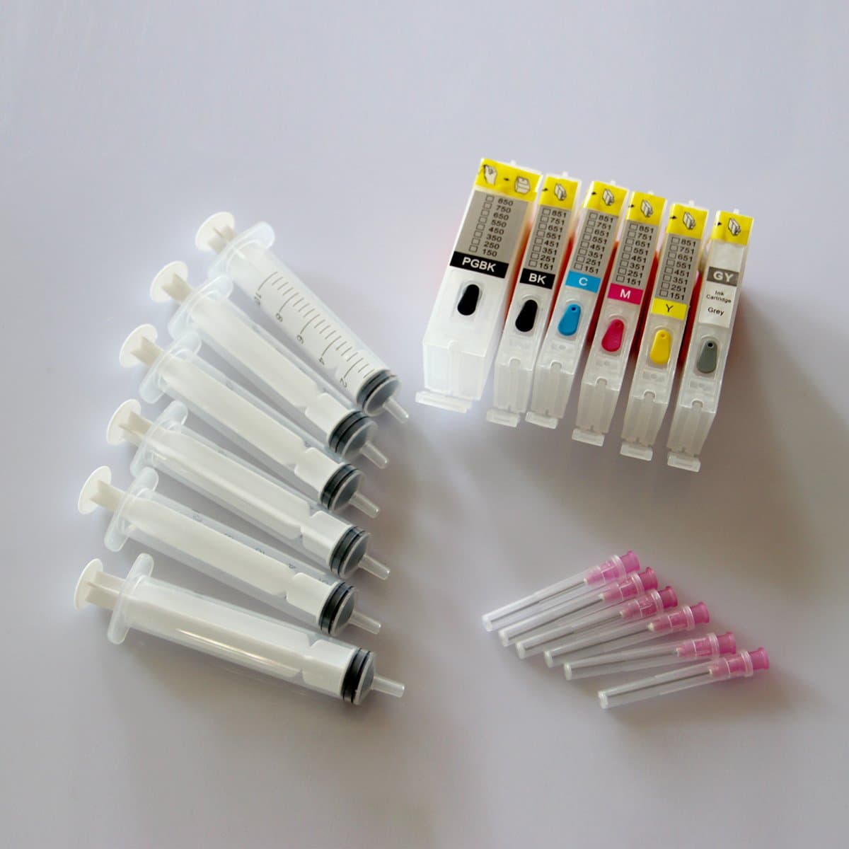 Inksky EMPTY Refillable Cartridges CANON PGI-750 CLI-751 6PCS FOR CANON printers MG7570 MG7170 MG6370 MG6470 IP8770