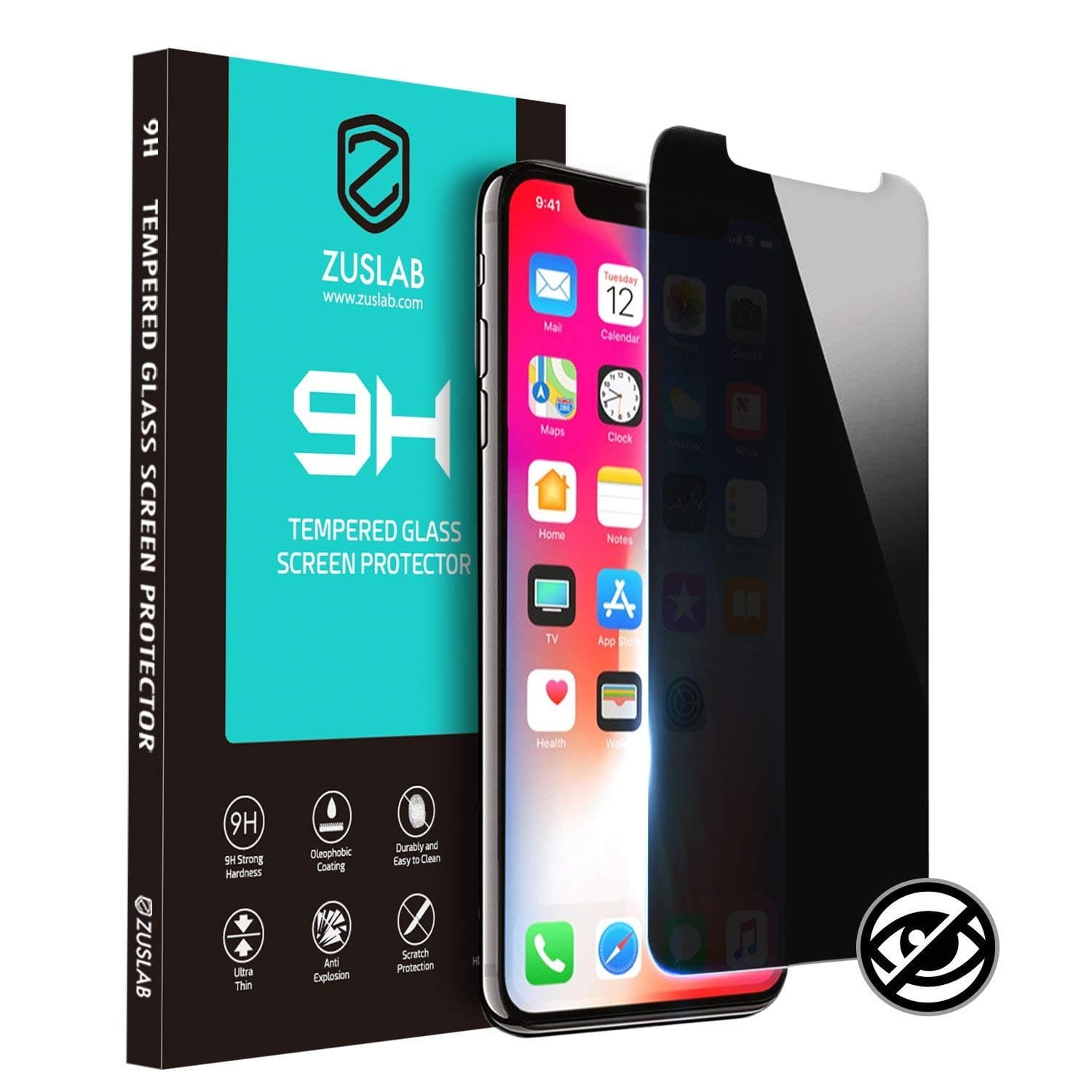 ZUSLAB [Privacy] iPhone XR/iPhone 11 Screen Protector Privacy Tempered Glass with Anti Spy/Scratch/Fingerprint [ Case Friendly ] for Apple iPhone XR (2018)