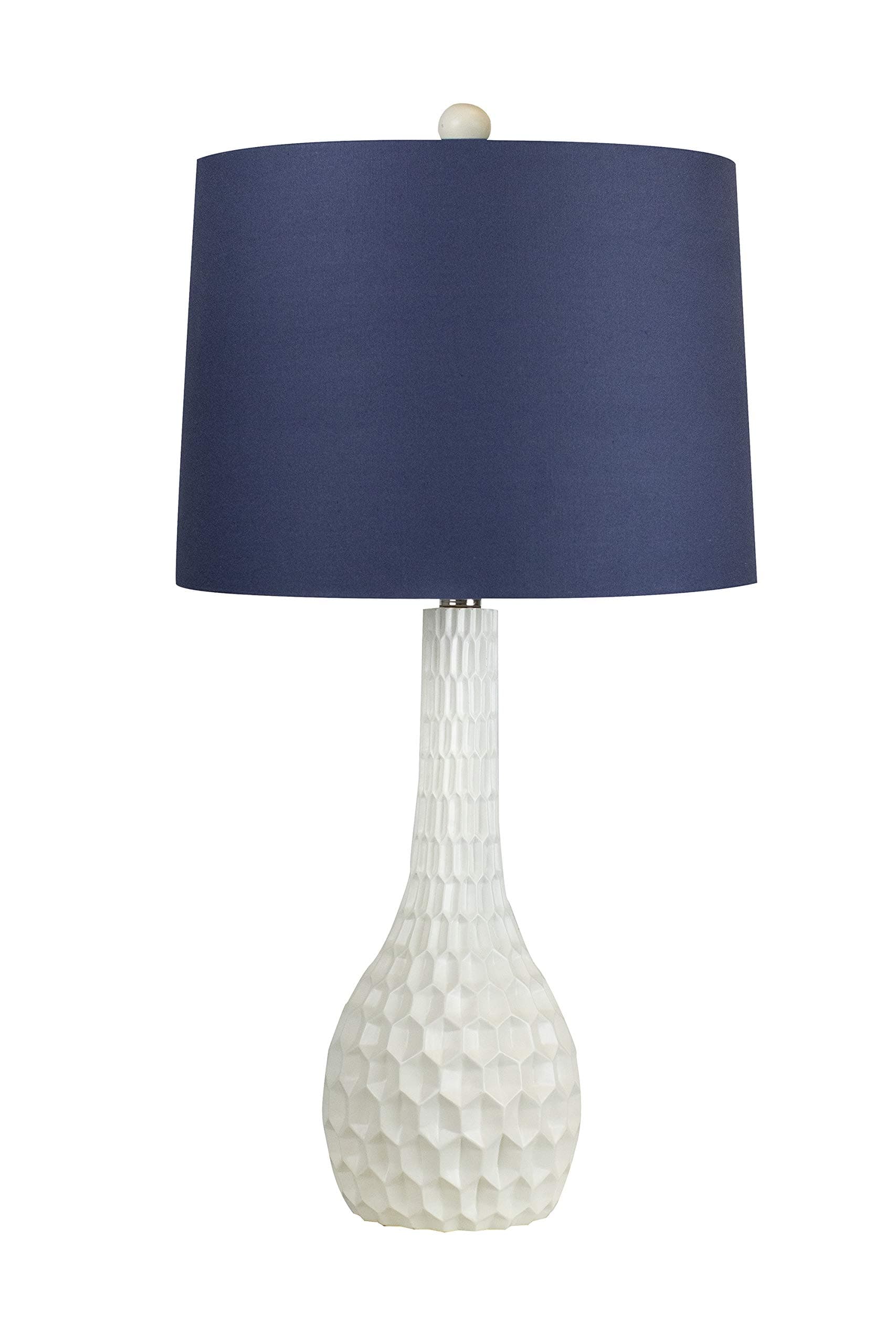 Grandview Gallery 27" Matte Cloud White Dancer Table Lamp w/Blue Fabric Shade