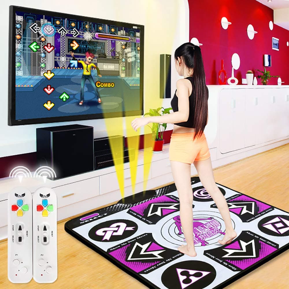 Froshine Double Game Electronic Dance Mat, Thickened Wireless Connection Foldable somatosensory Game TV Computer Dual-use Dance mat/Suitable for Adults and Children