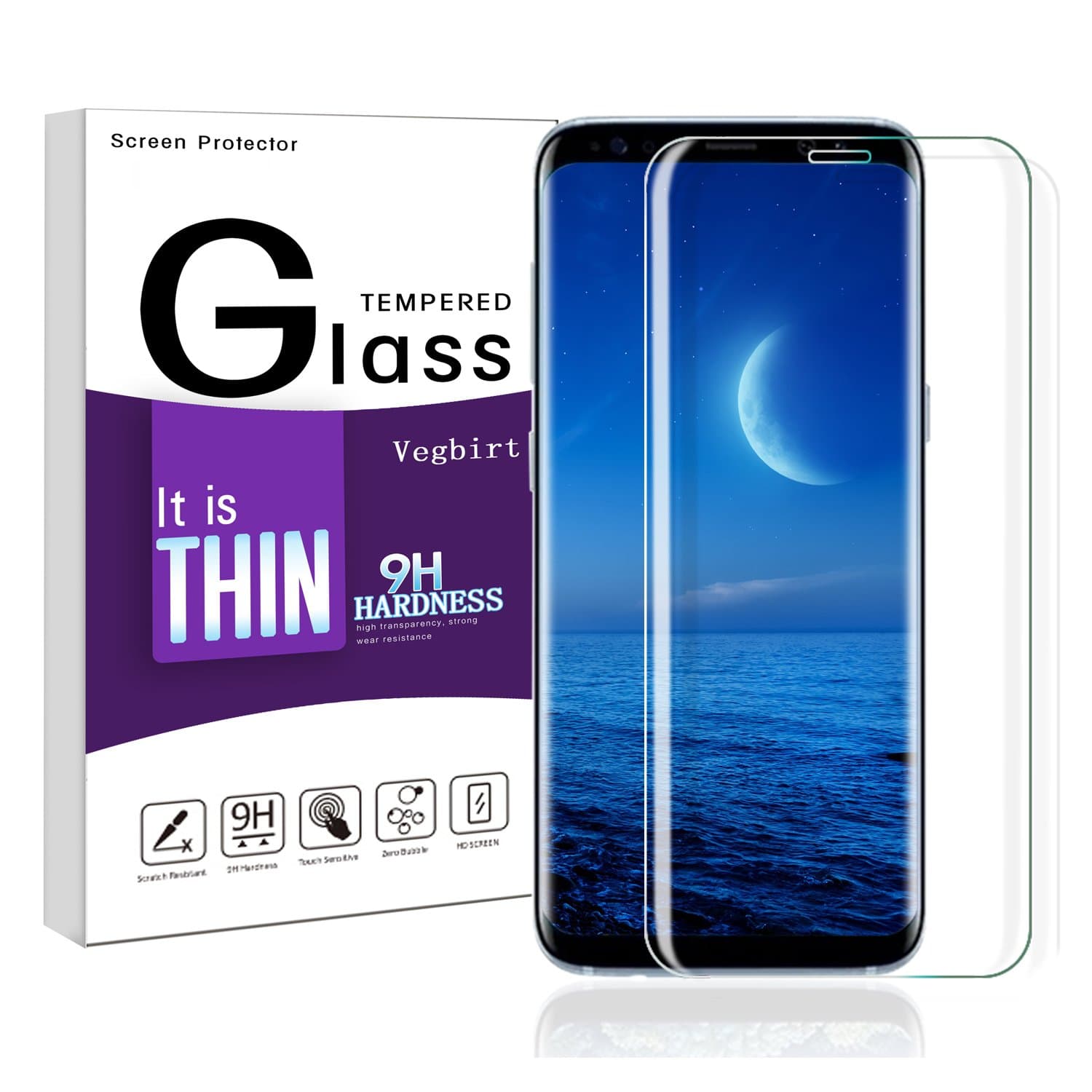 Galaxy S8 Screen Protector, Samsung Galaxy S8 Tempered Glass Screen Protector,Full Coverage Tempered Glass Screen Protector for Samsung Galaxy S8 (clear4)