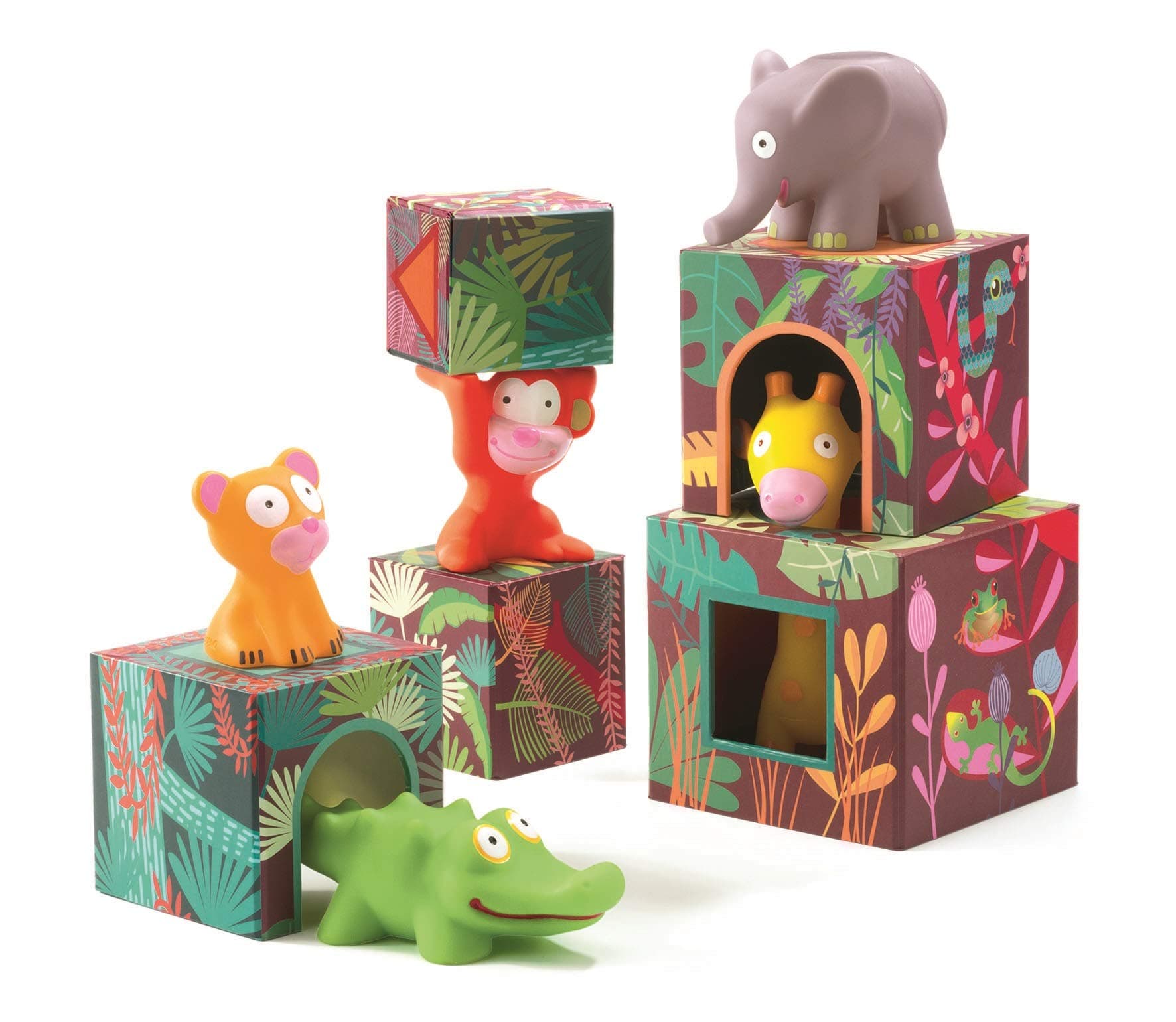 DJECO Maxi Topanijungle Nest and Stack Blocks Set, Model:DJ09101