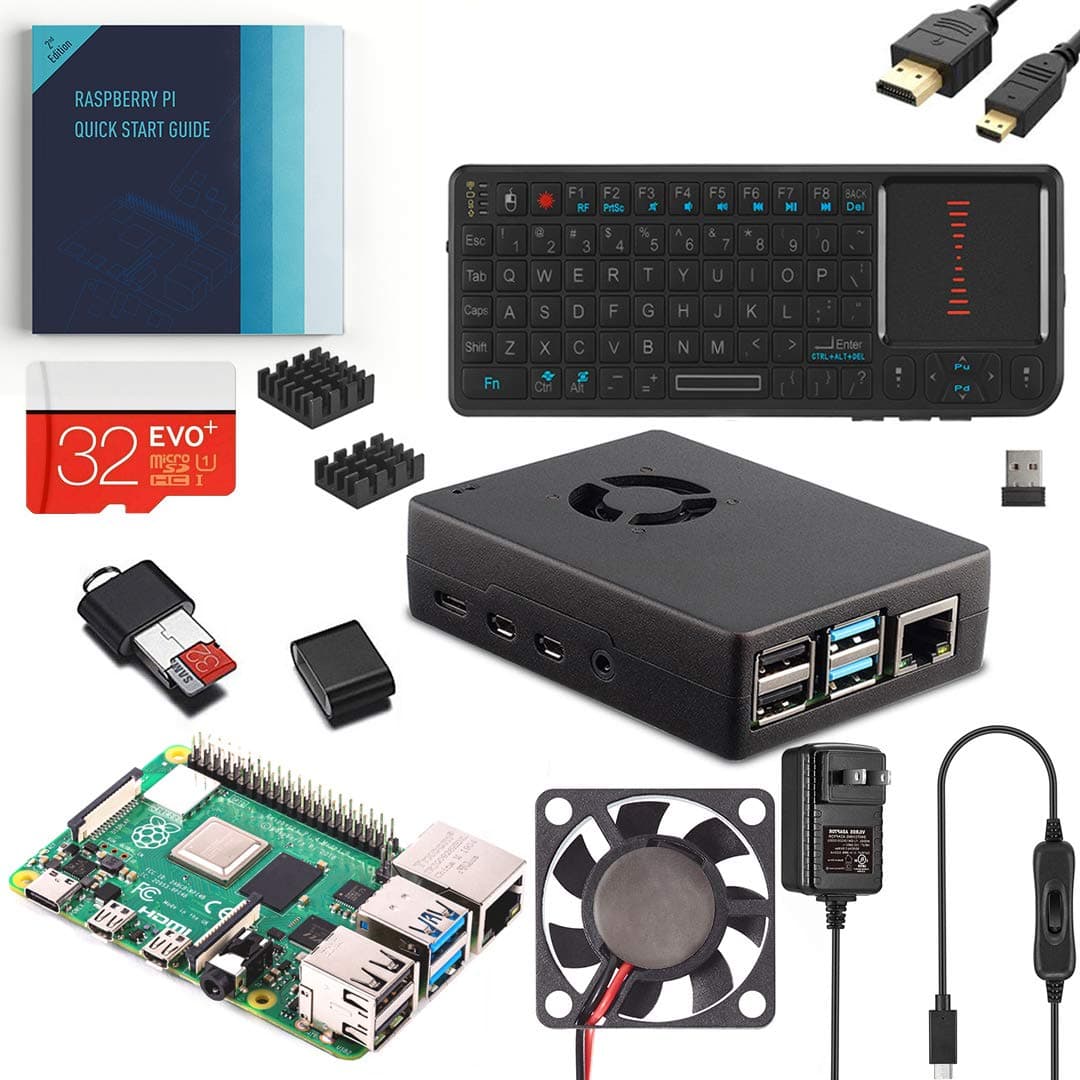 Vilros Raspberry Pi 4 4GB Complete Desktop Kit with Mini Keyboard and Touchpad Combo