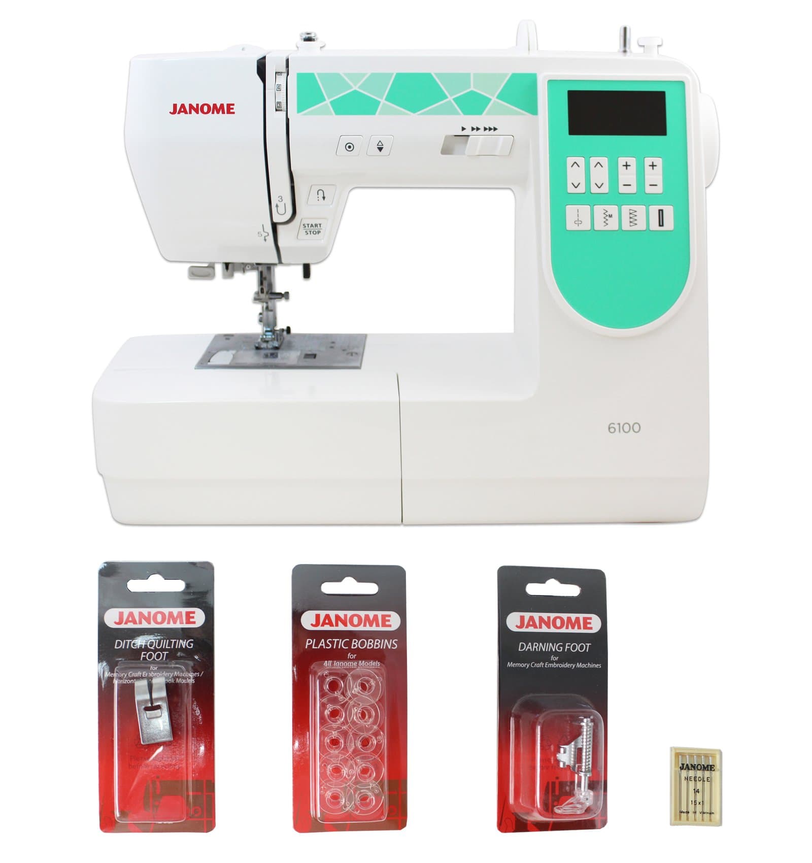 Janome 6100 Computerized Sewing Machine with Free Bonus Pack!