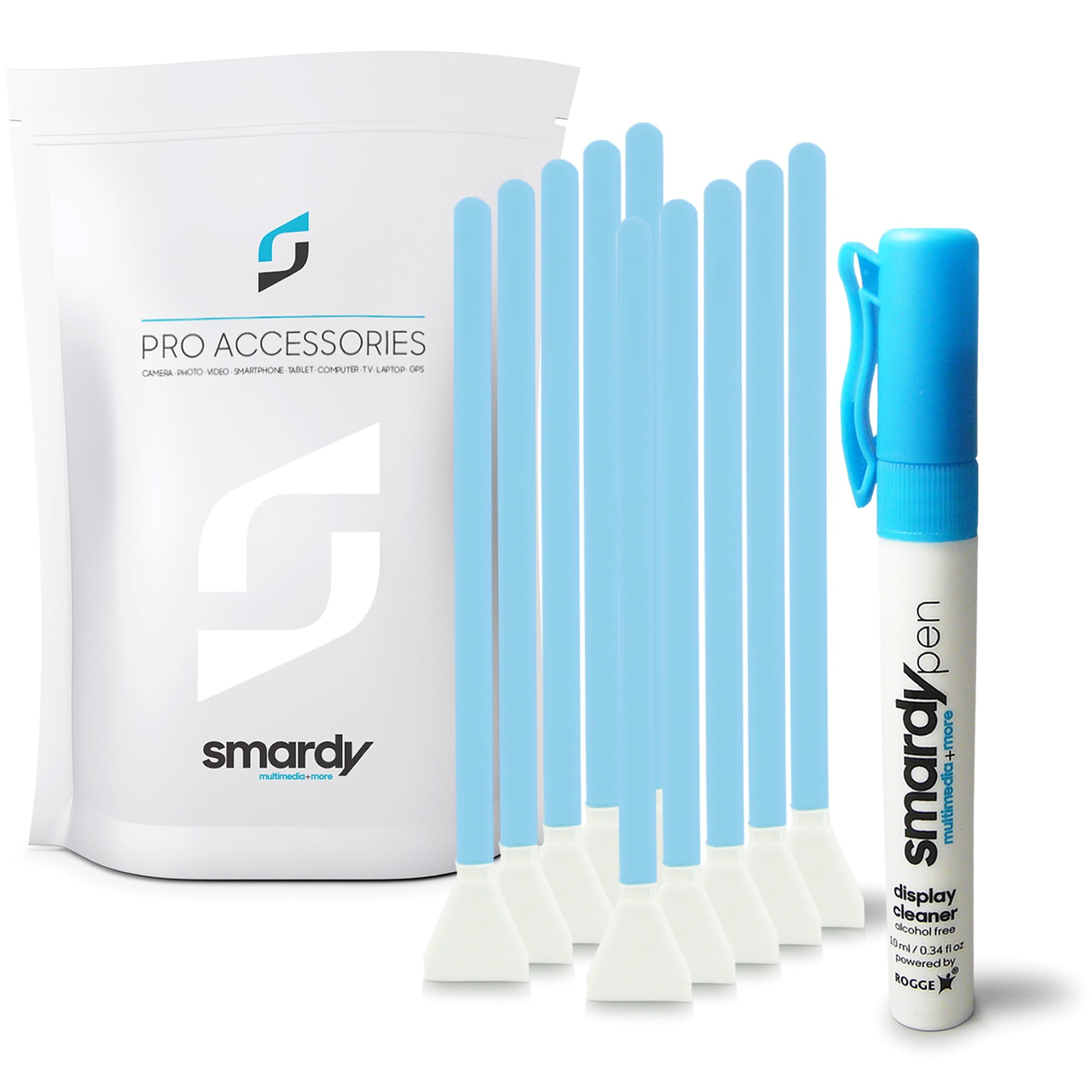 smardy - Camera Sensor Cleaning Kit for 7 to 10 cleanings - 10x Microfibre Sensor Cleaner Swab 16 mm + 10ml SprayPen with ROGGE® - All Natural TFT/LCD/Lens/Sensor Cleaner - DSLR Reflex