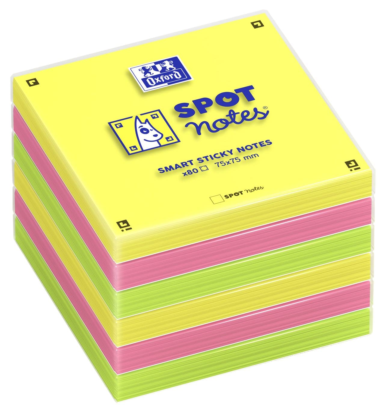 OxfordSpot Notes – Sticky notes, Assorted Colours - Pack of 6