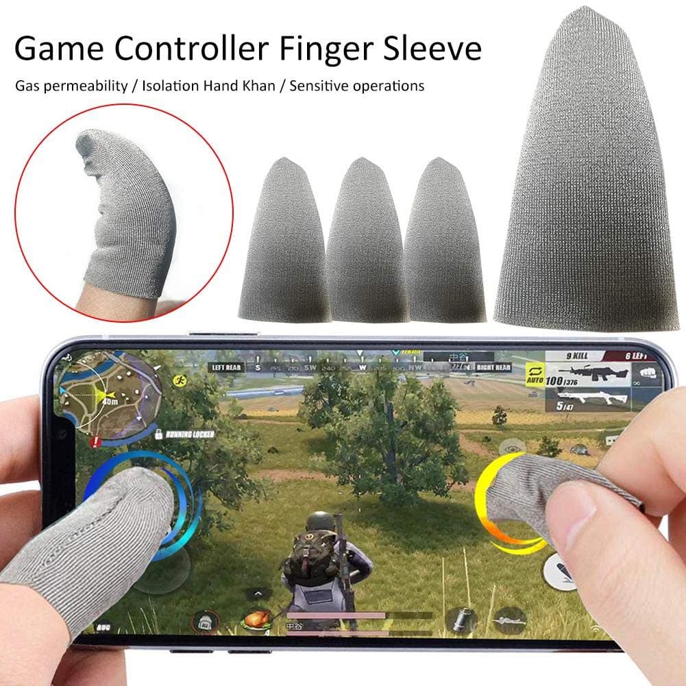 QUUY Mobile Game Finger Sleeve Controller, Touch Screen Finger Sleeve Breathable Anti-Sweat Sensitive Shoot and Aim Keys for Rules of Survival/Knives Out