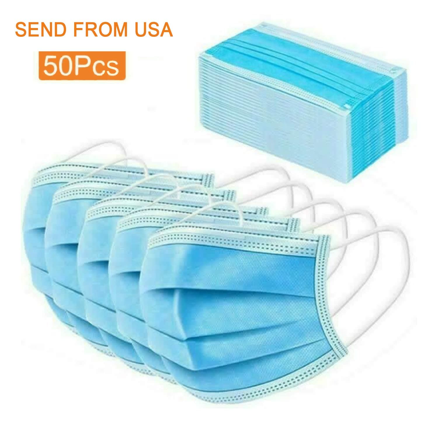 50PCS 3 Ply Face Mask