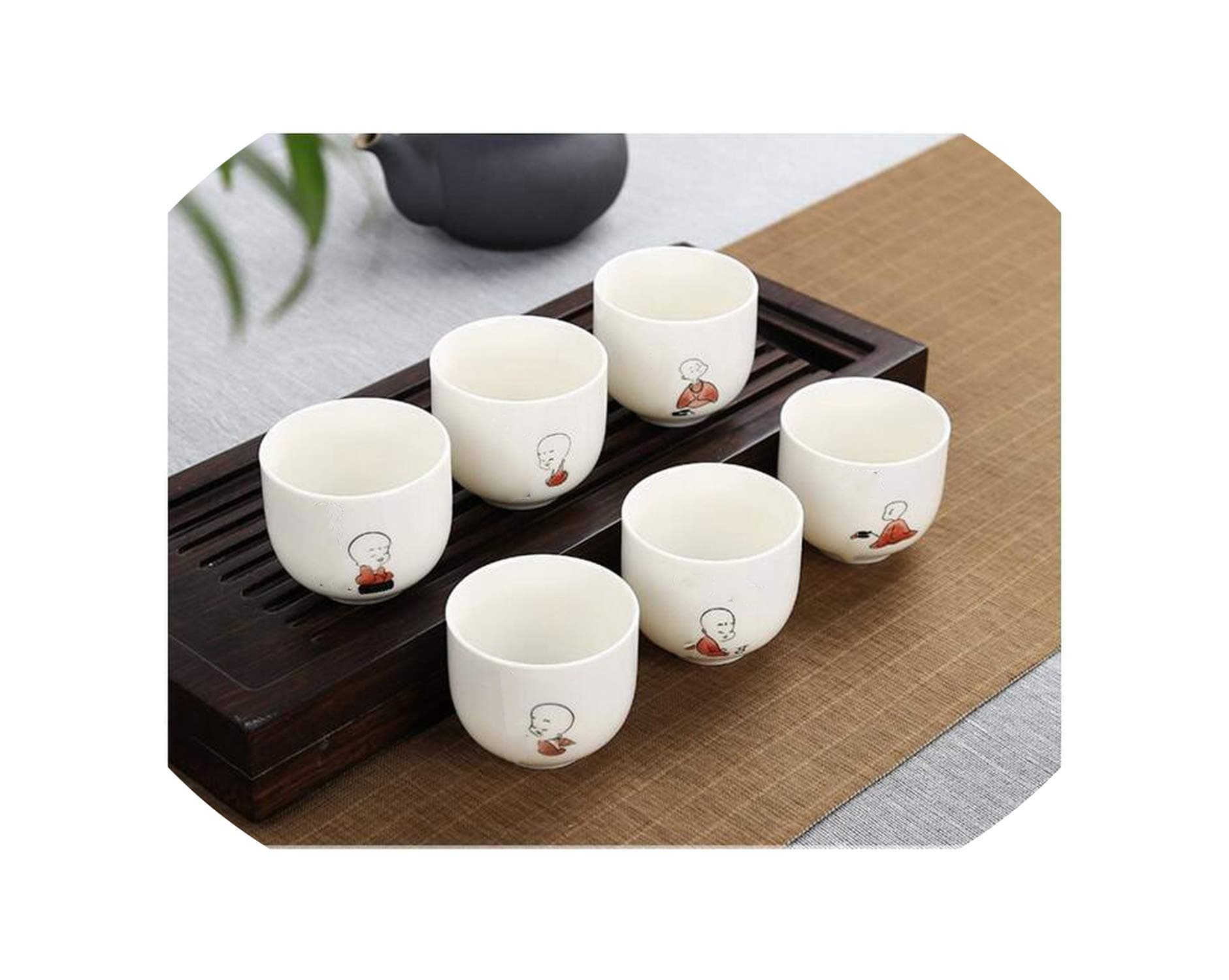 6 PCS/lot Kung Fu tea Ceramic composition whole package enamel purple pattern Japanese style small cup of tea,6pcs