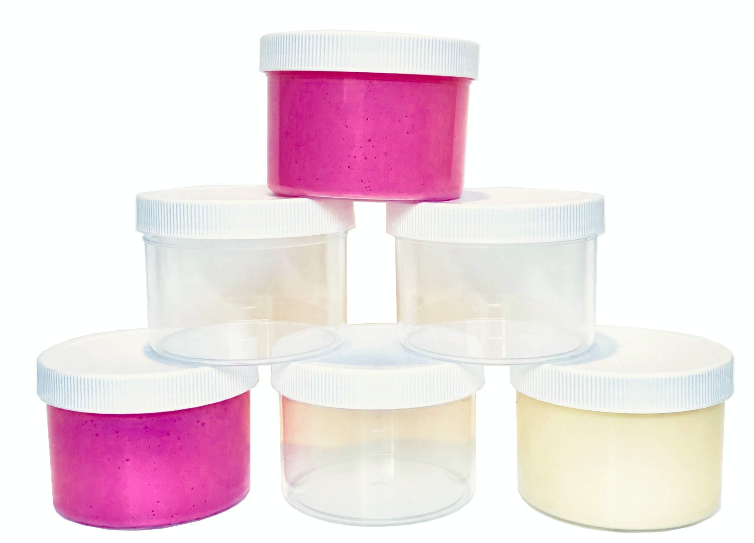 Slime Storage Jars 8 oz (Available in a Variety of Quantity Options) - Clear All Purpose containers (9 Pack - 2.5" Tall by 3.5" Wide with lid)