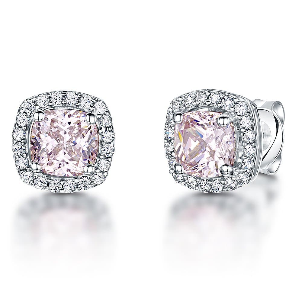 JOOLS Square CZ With Clear CZ"Halo" Surround