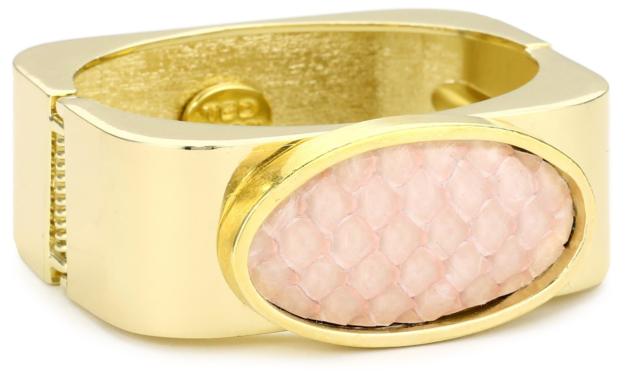 Ted Rossi Python Oval Pink Hinge Bracelet