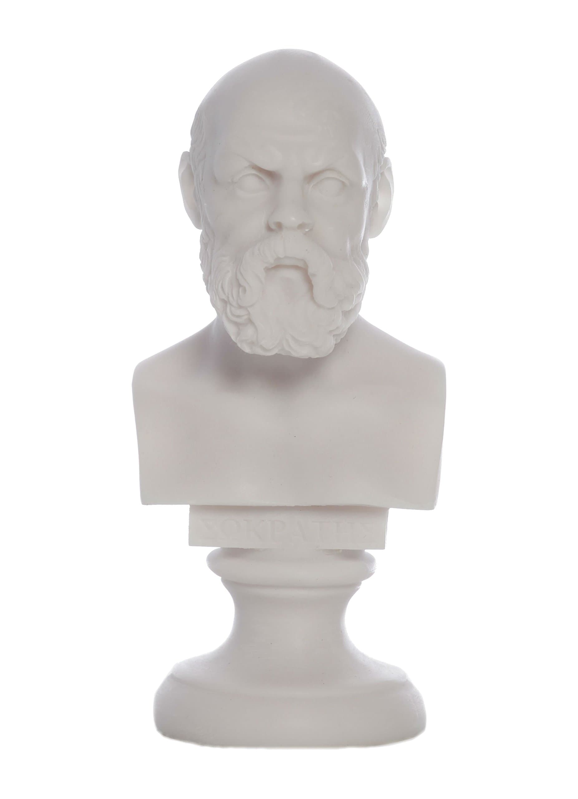 Socrates Bust Statue with Round Base (Version 1)