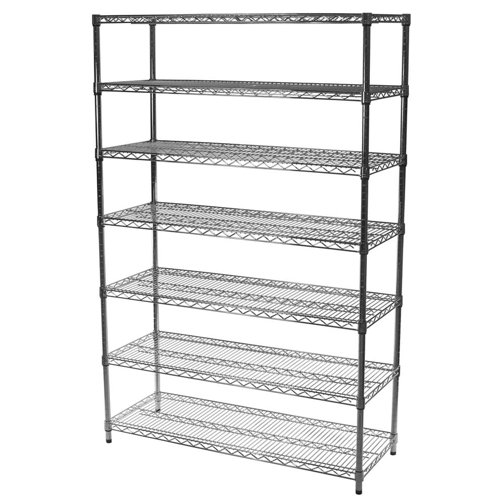 24" d x 30" w x 84" h Chrome Wire Shelving with 7 Shelves