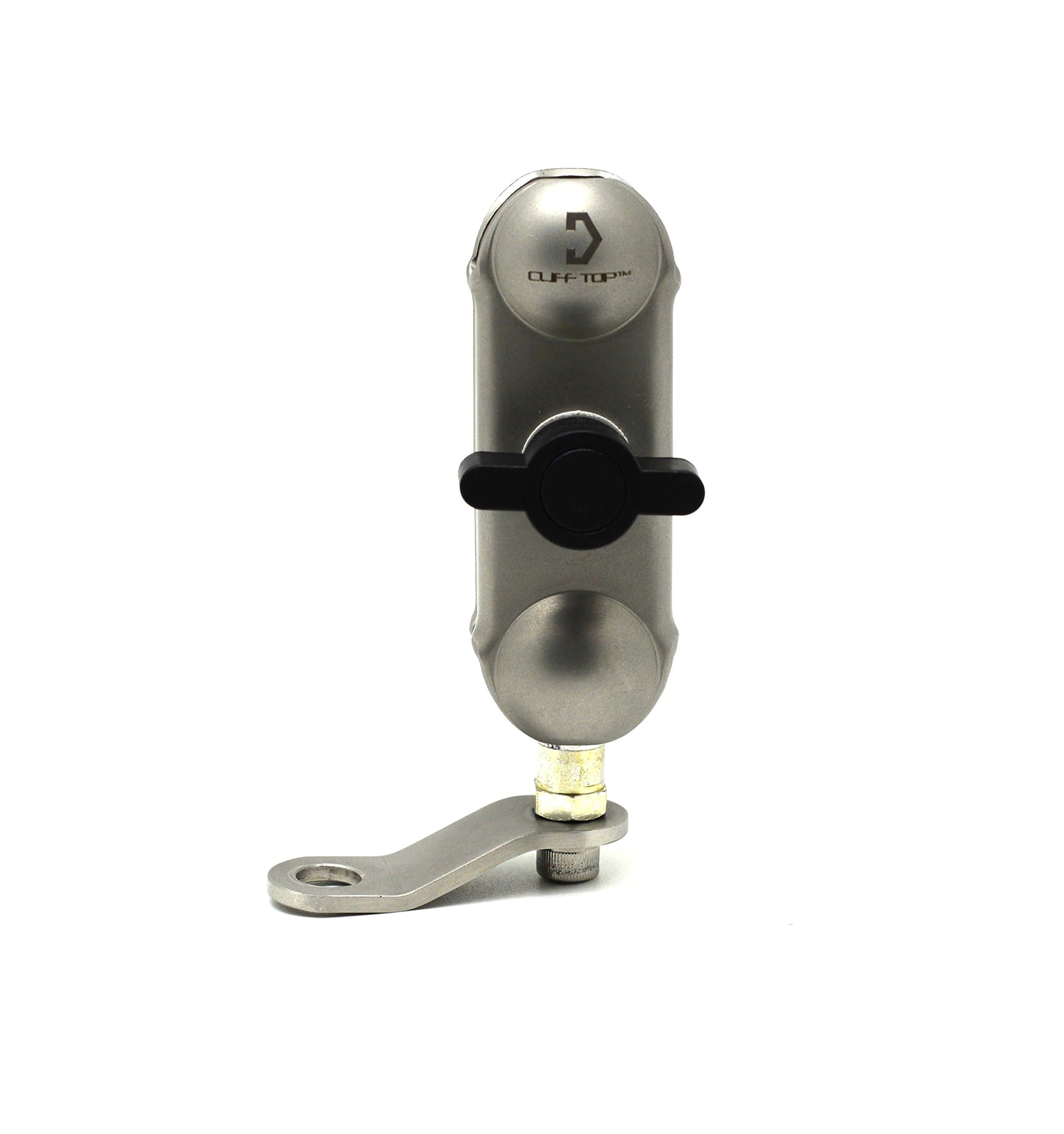 Cliff Top Double Socket Arm + 10mm Rear View Mirror Mounting Base (Silver)