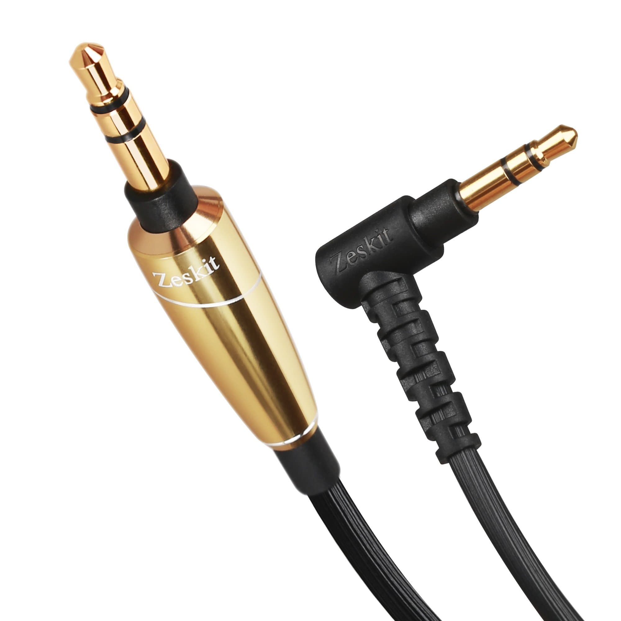 Zeskit3.5mm Jack Stereo Audio Cable with Silver Plated Copper Conductors for Lossless Audio, for Speakers Headphones AUX Audio Recording (Gold)