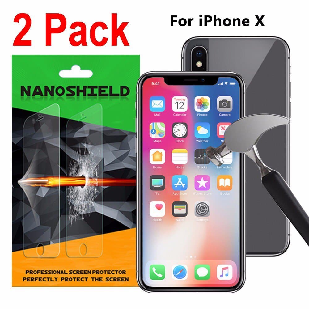 iPhone X Screen Protector Shatter Proof NanoShield - 2 Pack