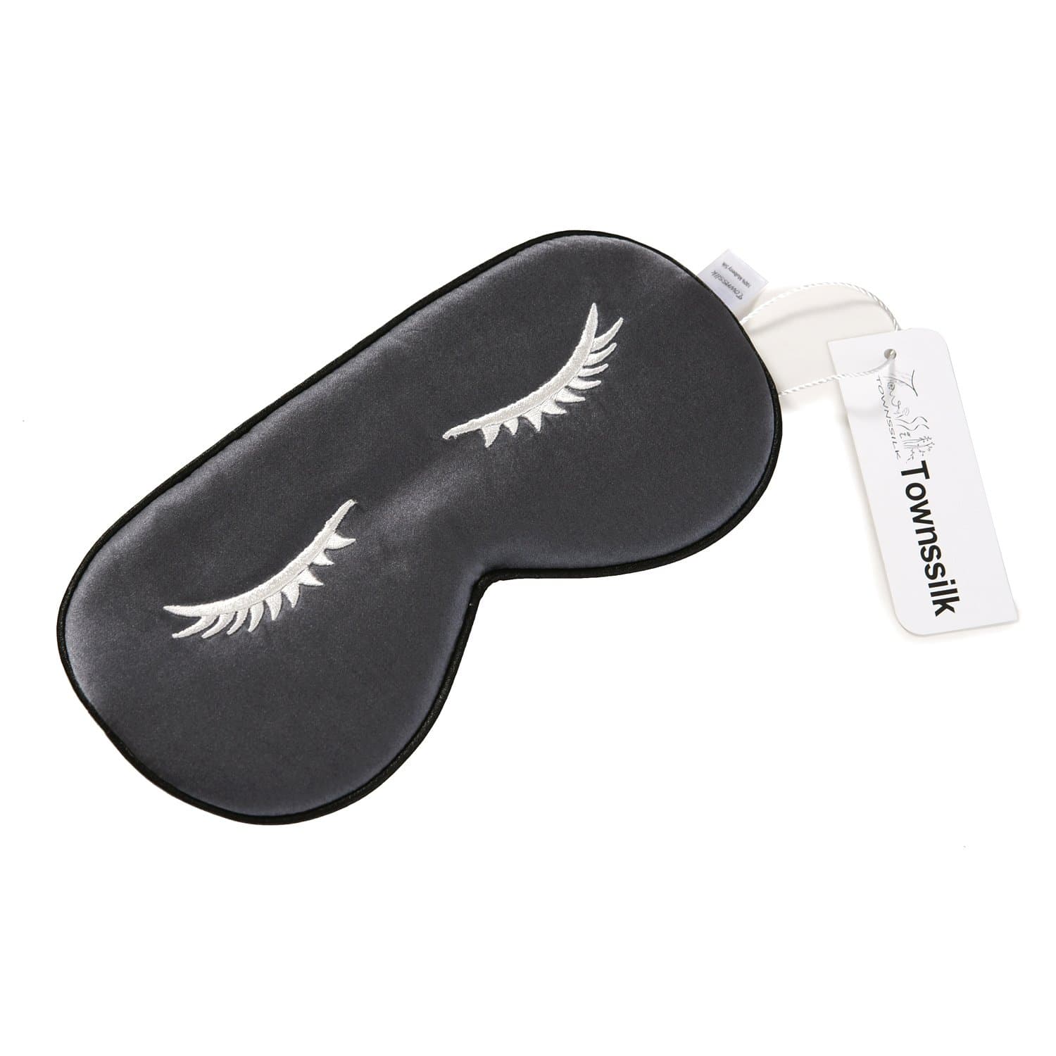 100% Silk Sleep mask with Adjustable Strap,Comfortable and Super Soft Eye mask Ultimate Sleeping aid,blindford Darkgrey pattern1