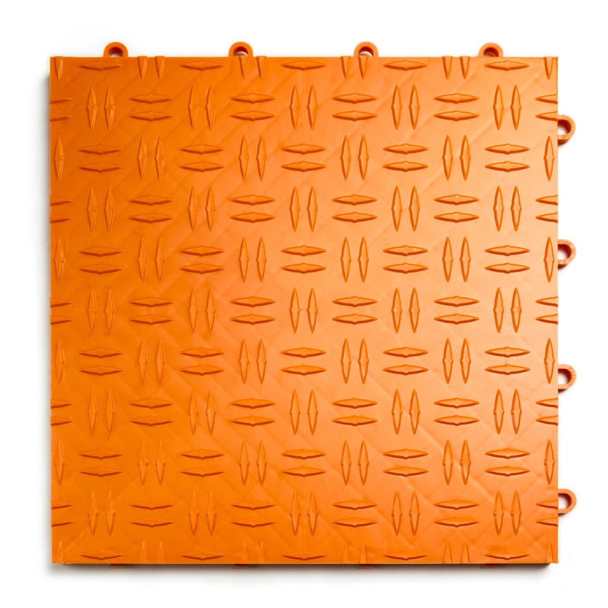 GarageTrac Diamond, Durable Interlocking Modular Garage Flooring Tile (12 Pack), Orange