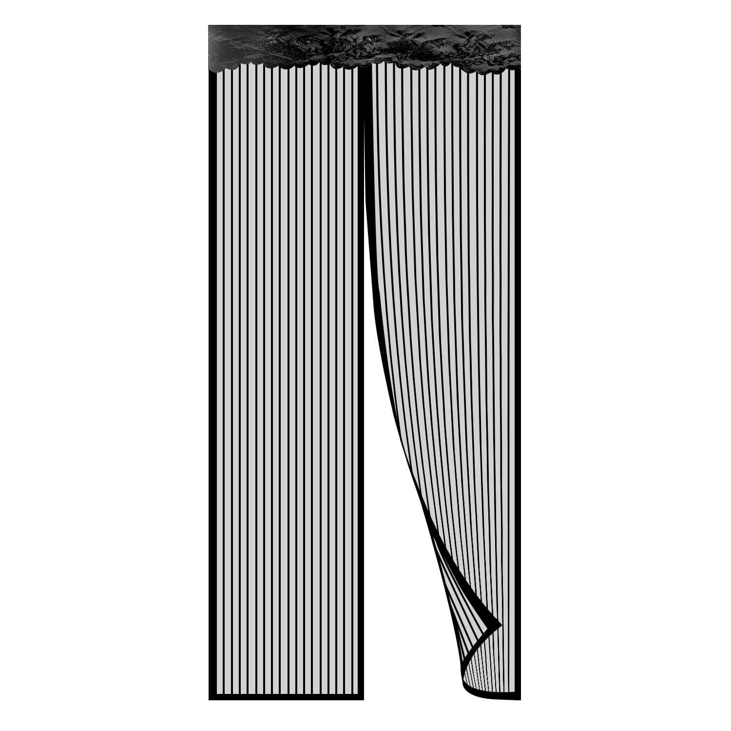 Fly Screen for Doors,Magnetic Fly Insect Screen Door Mesh Curtain Fits Door Up to 90 x 210cm by MOEGFY (Black Lace)