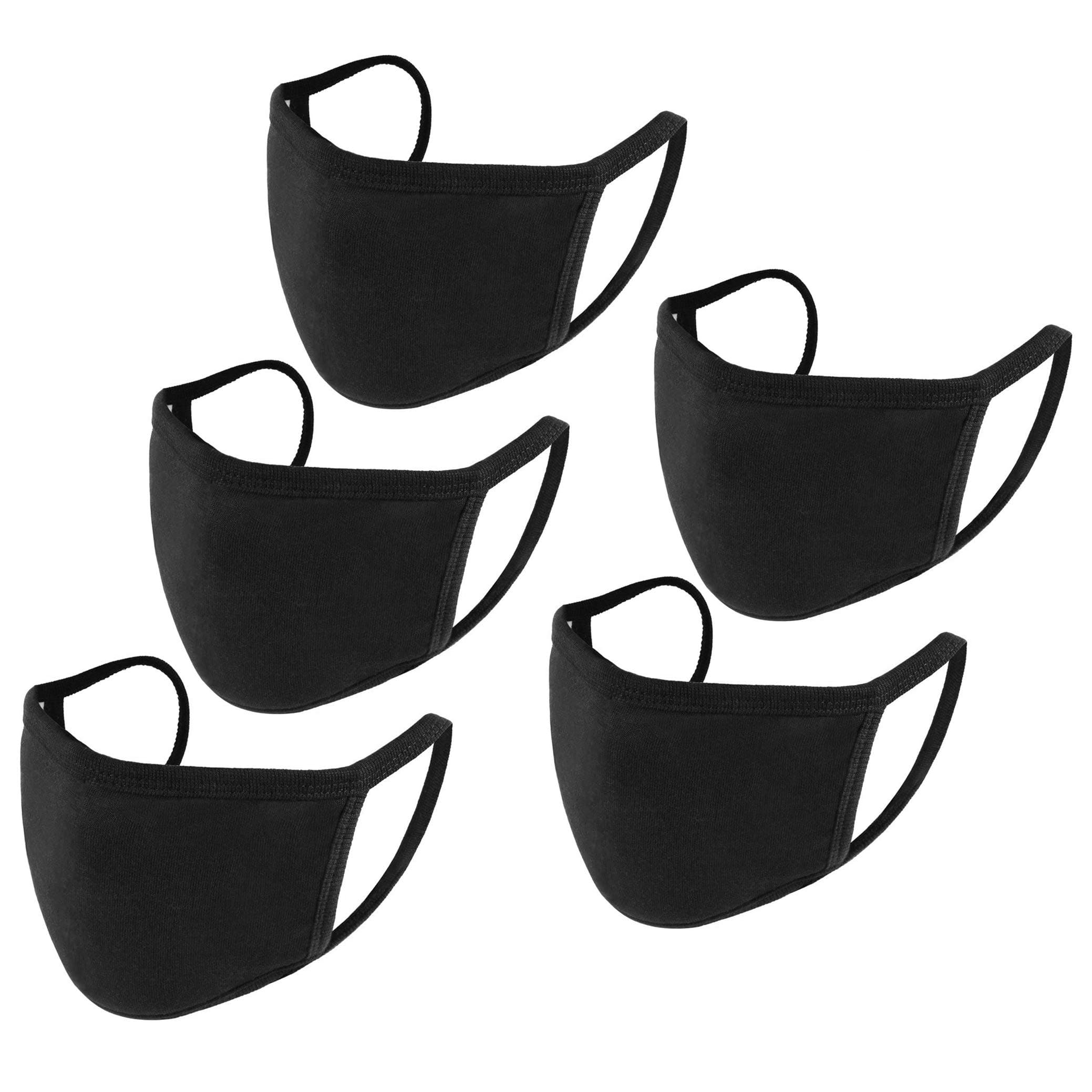 Set 5 pcs | Anti Pollution Protective Shield Black Reusable Black Cotton Cover Outdoor Face Covering Hat Washable