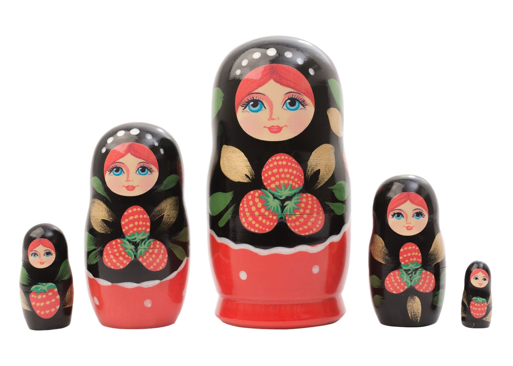 Khokhloma Russian Nesting Doll 5pc./4"