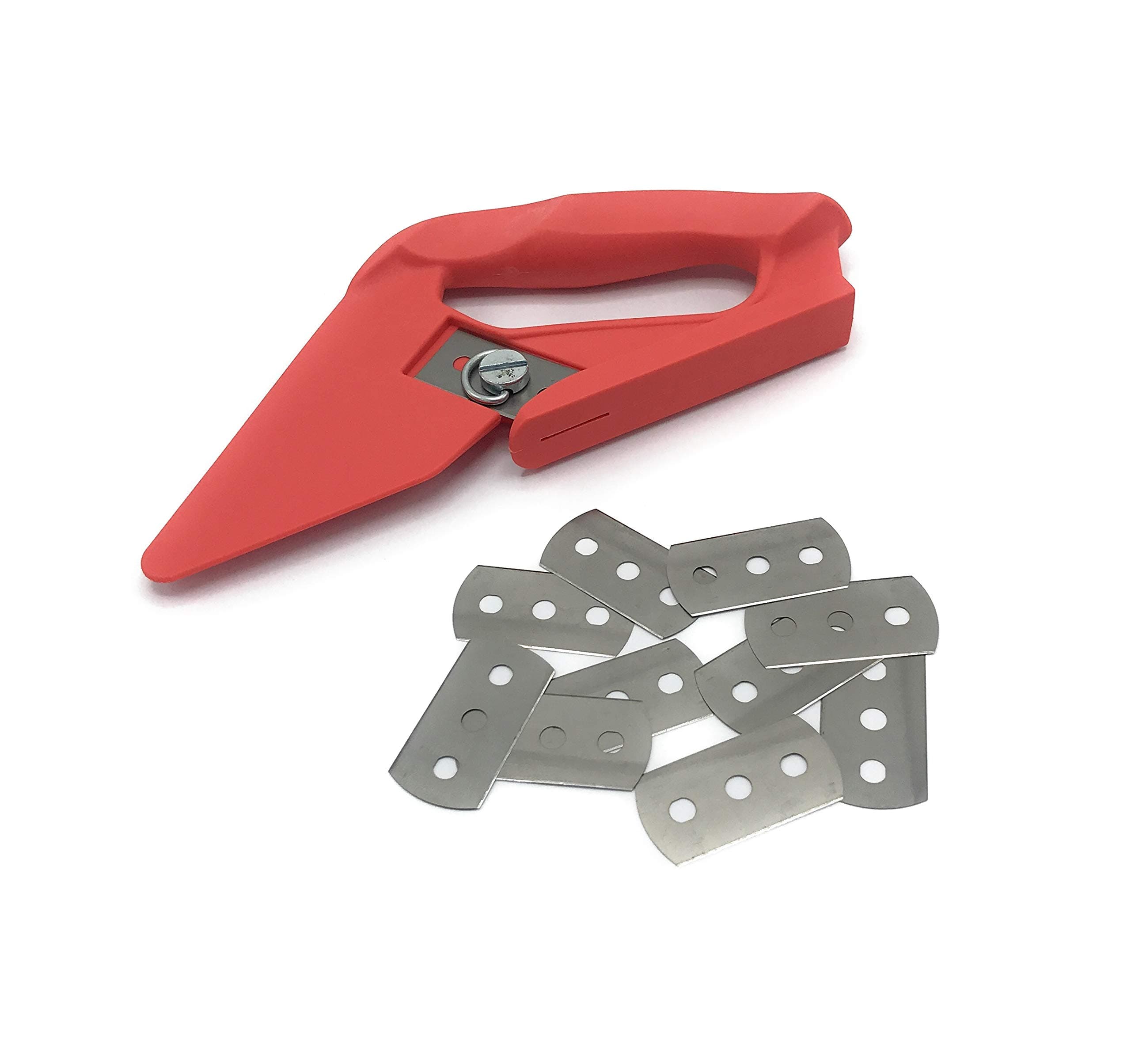 Loop pile red hessian carpet cutter