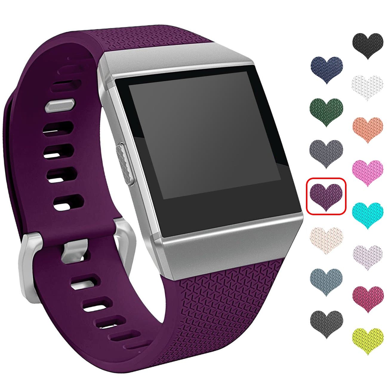 Fitbit Ionic Strap, mtsugar Newest Original Version Classic Edition Replacement Silicone Wristband Bracelet Accessory for Fitbit Ionic with adjustable Buckle for women and men